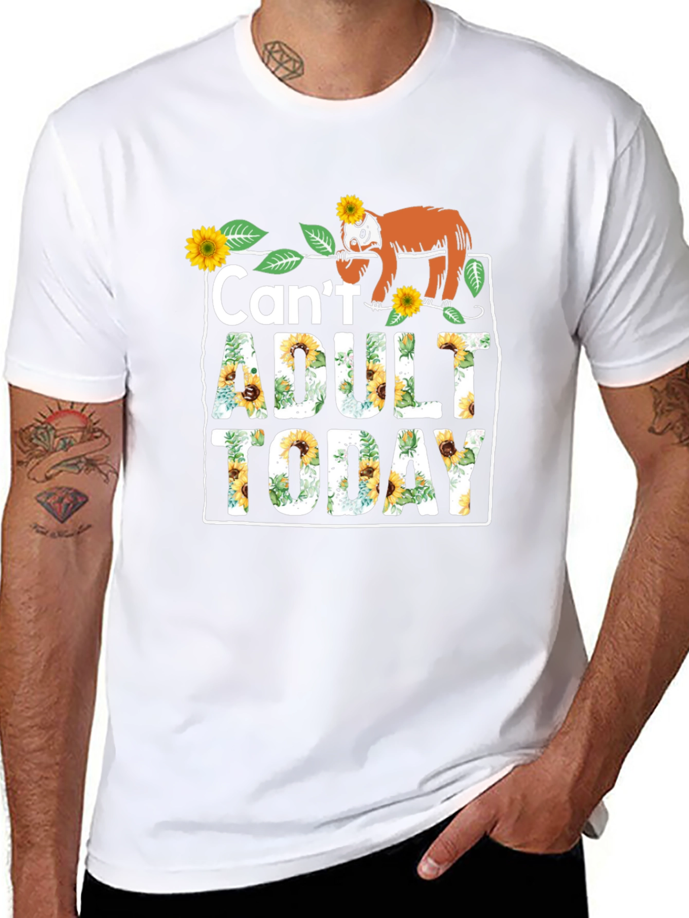 Cant Adult Today Sloth Graphic Tee