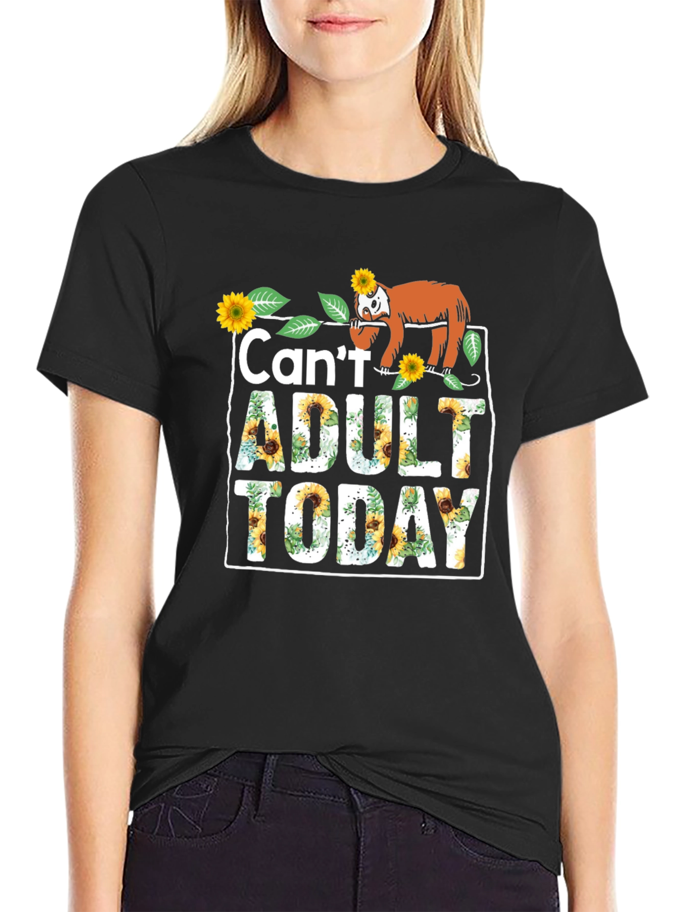 Cant Adult Today Sloth Graphic Tee