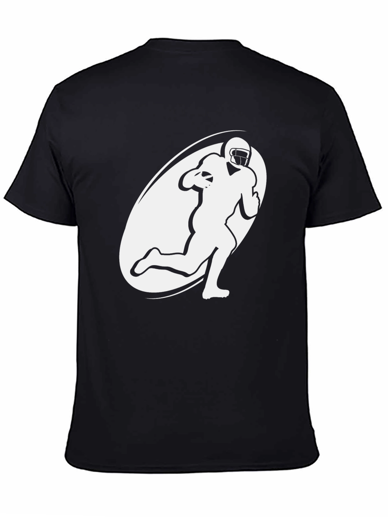 Football Player Graphic T-Shirt - Black
