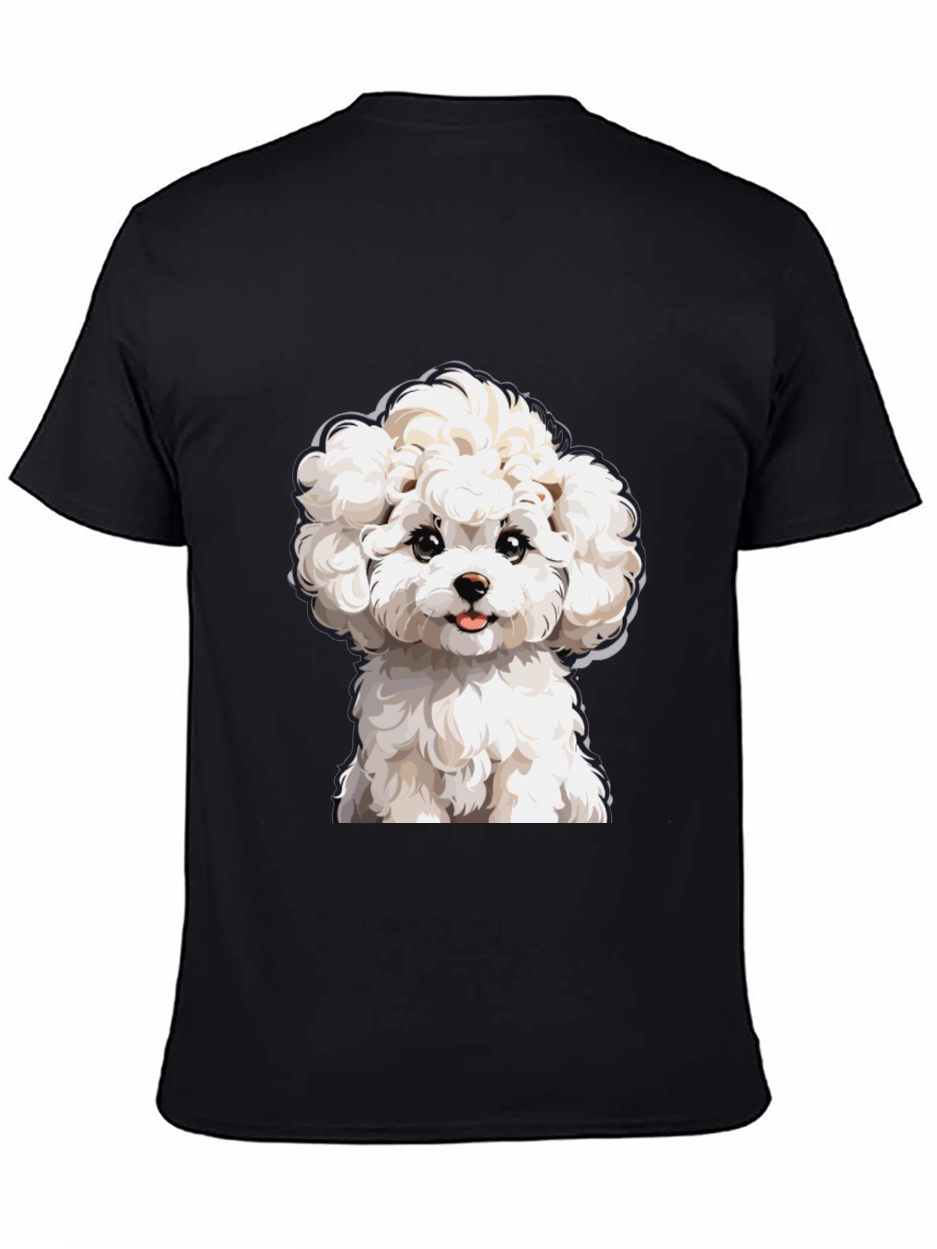 Cute Dog Graphic T-Shirt - Black Cotton Tee