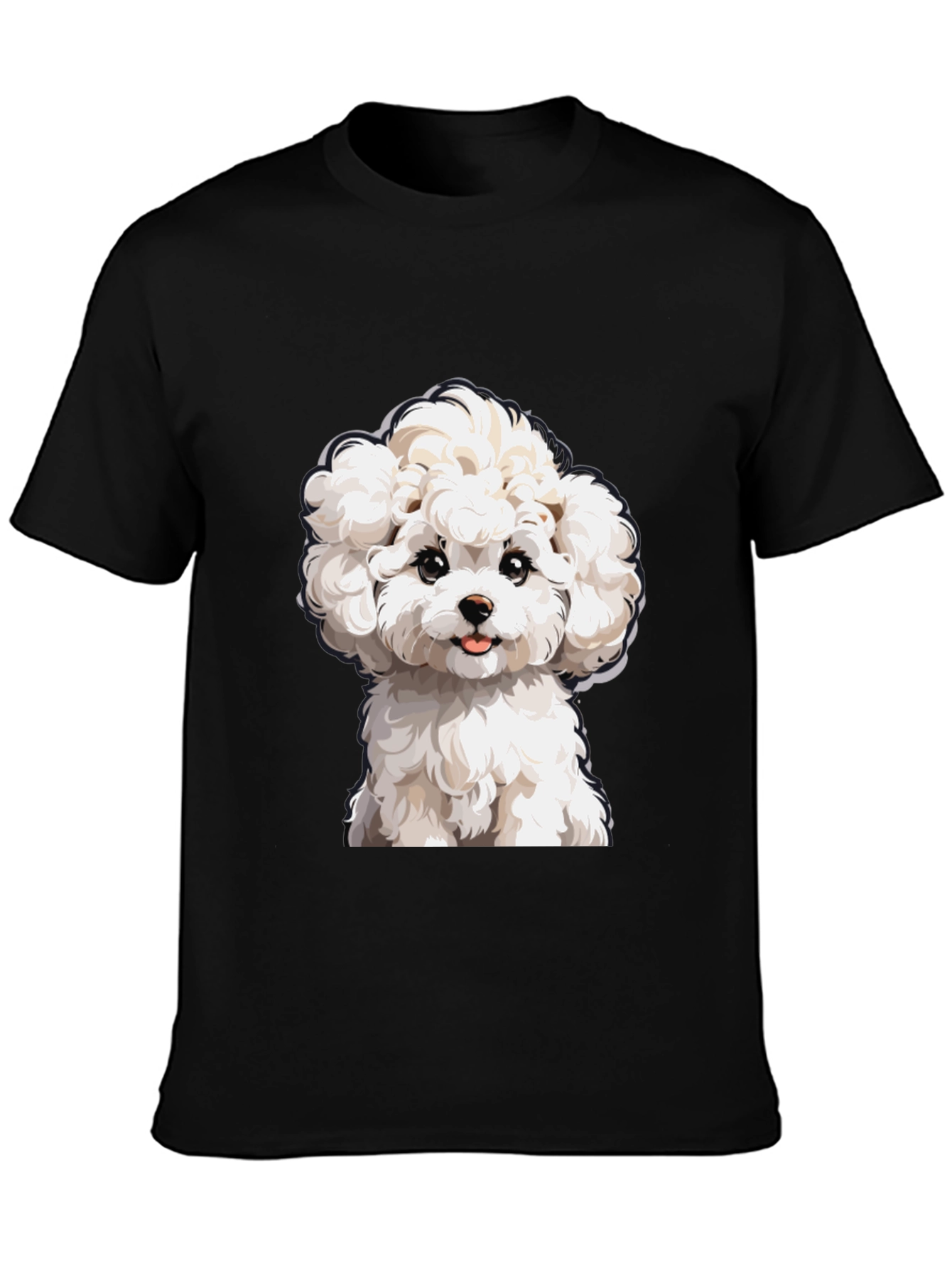 Cute Dog Graphic T-Shirt - Black Cotton Tee