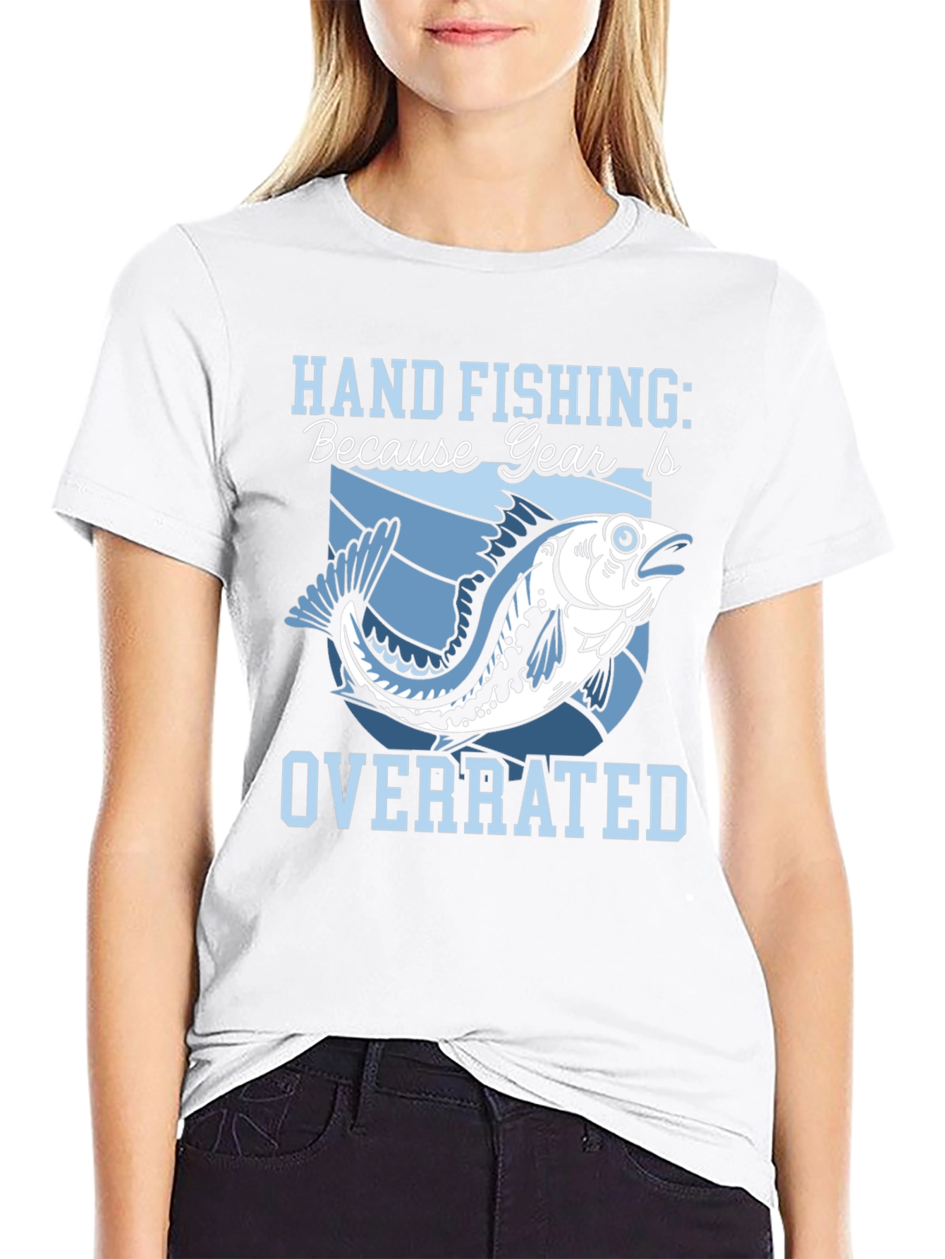 Hand Fishing Overrated Black T-Shirt