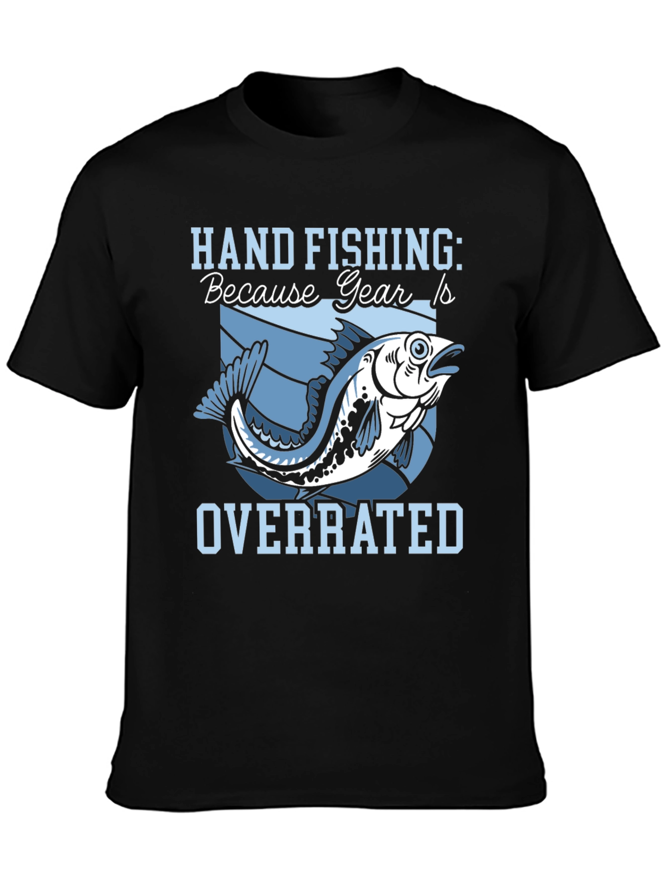 Hand Fishing Overrated Black T-Shirt