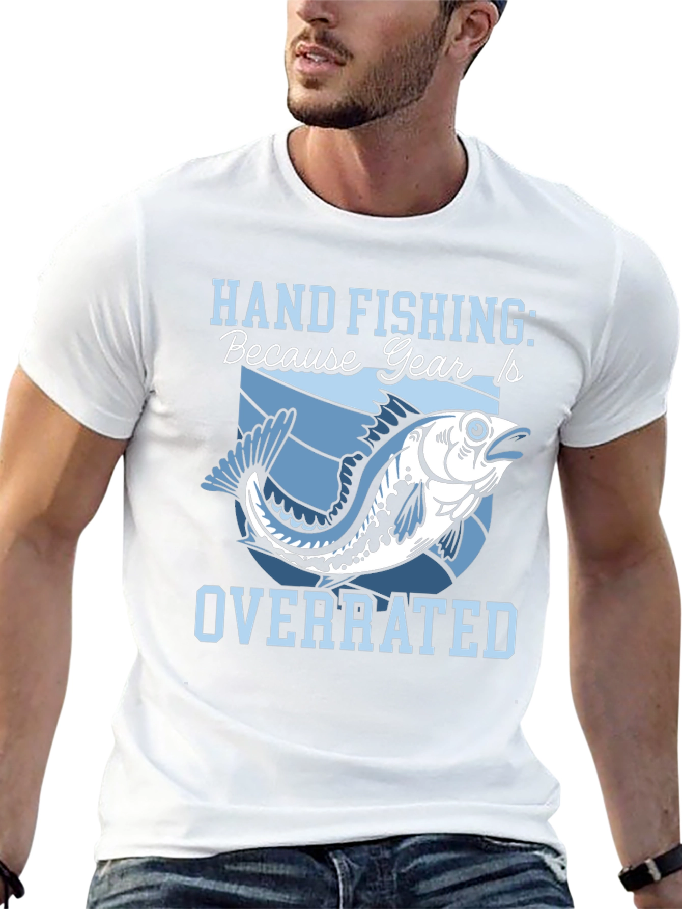 Hand Fishing Overrated Black T-Shirt