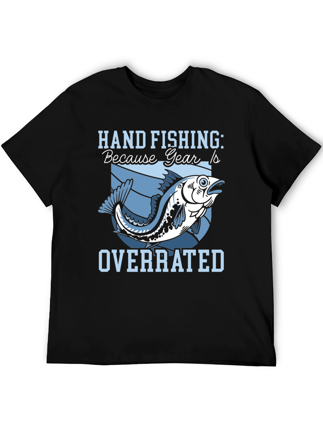 Hand Fishing Overrated Black T-Shirt