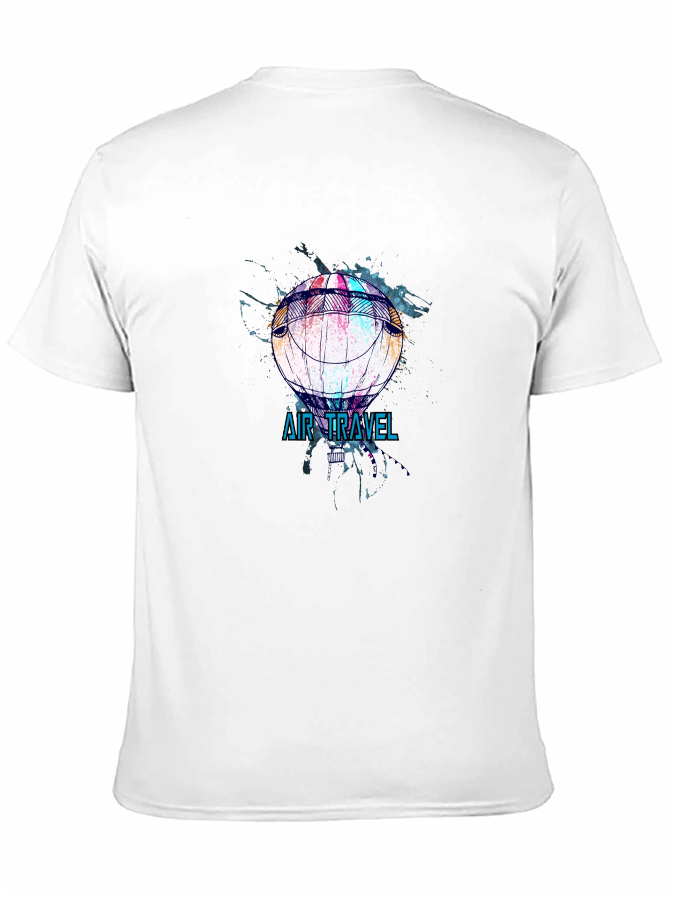 Air Travel Hot Air Balloon Graphic Tee - Black