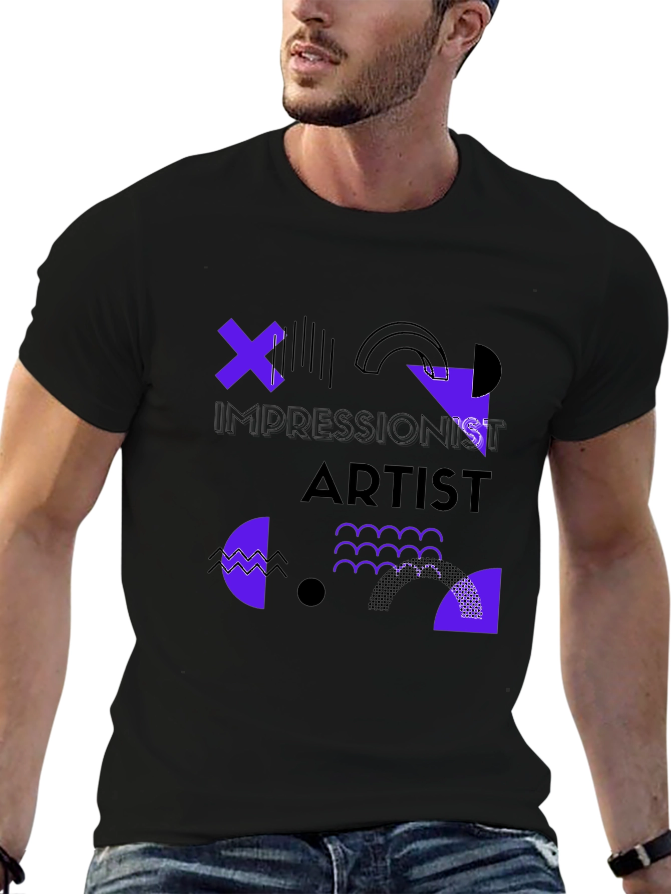 Impressionist Artist Graphic Tee - Black