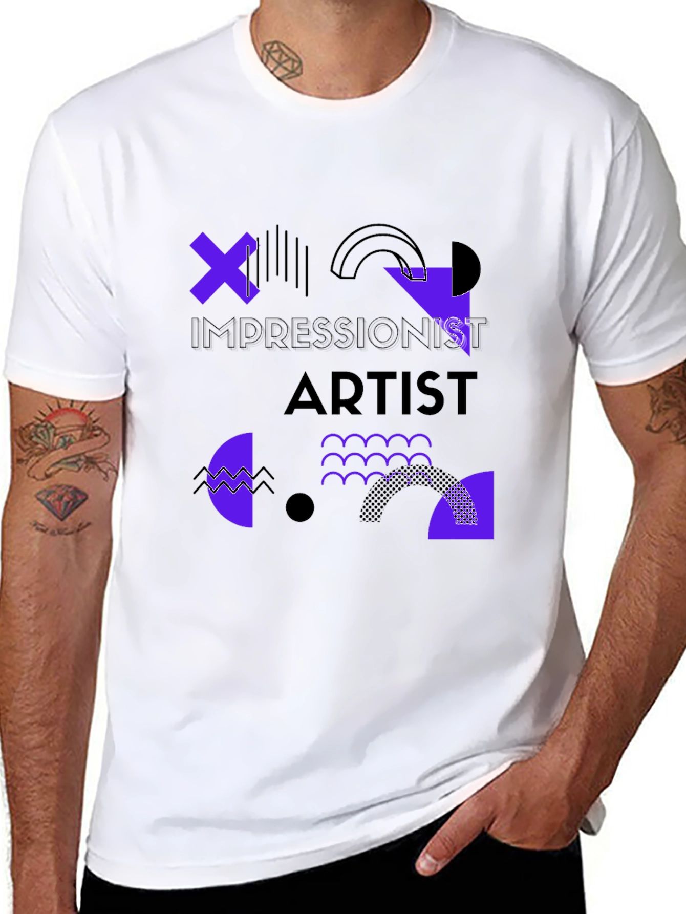 Impressionist Artist Graphic Tee - Black