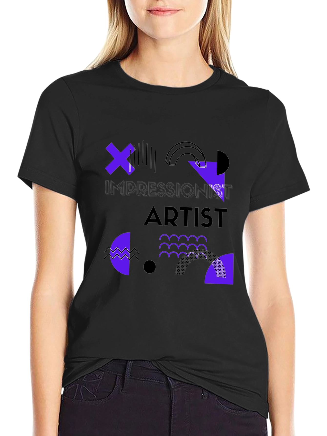 Impressionist Artist Graphic Tee - Black