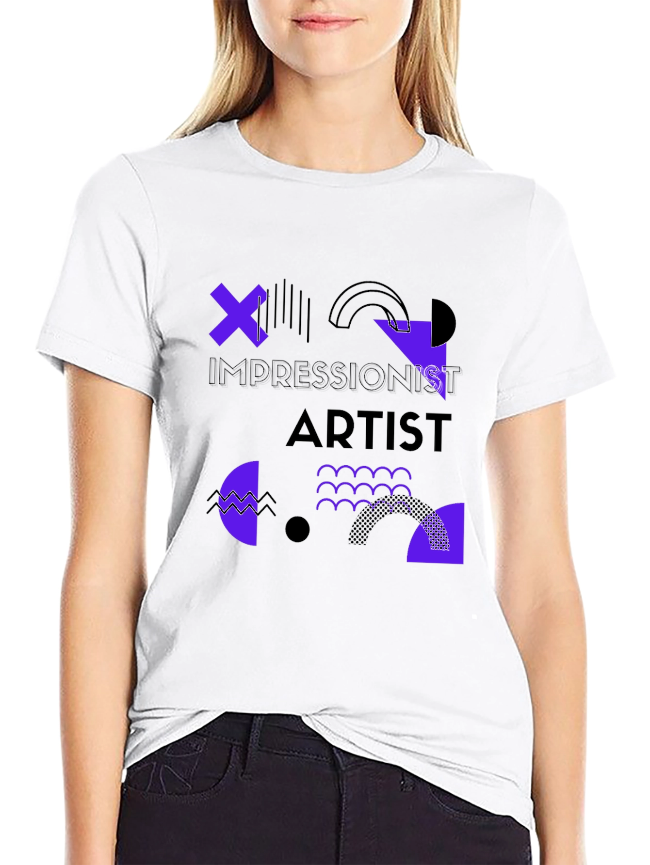 Impressionist Artist Graphic Tee - Black