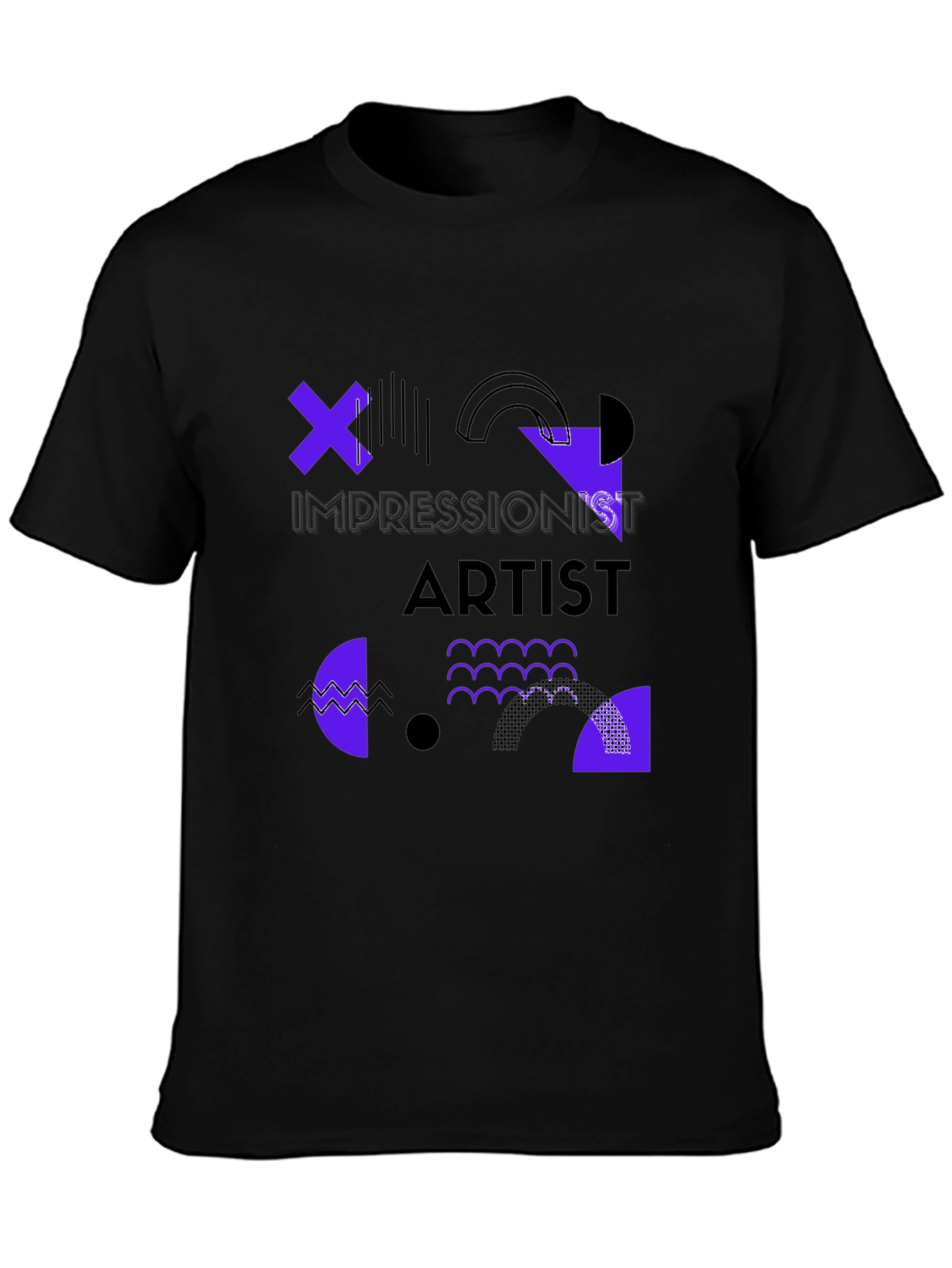Impressionist Artist Graphic Tee - Black