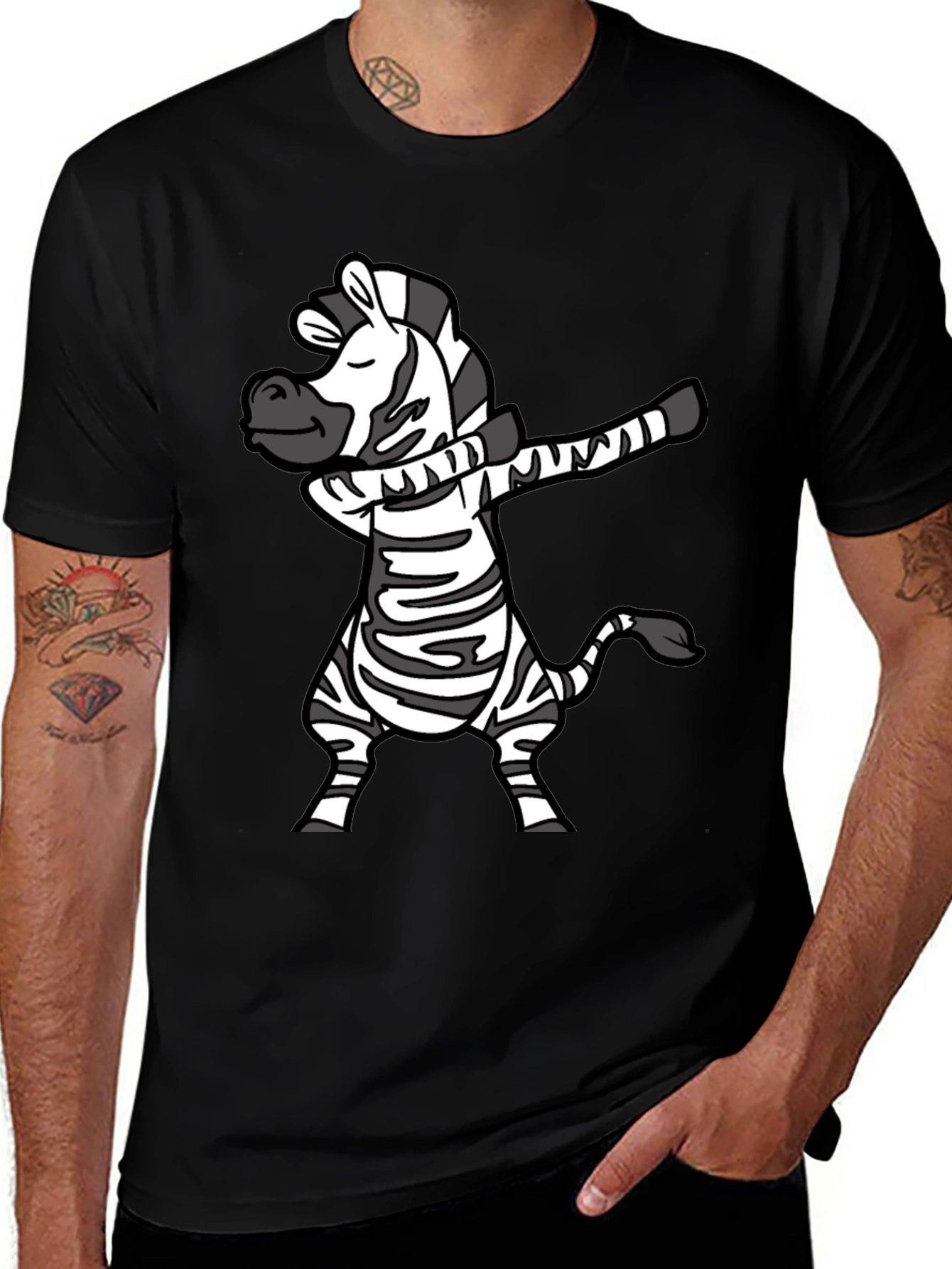 Dabbing Zebra T-Shirt - Fun Cartoon Animal Tee