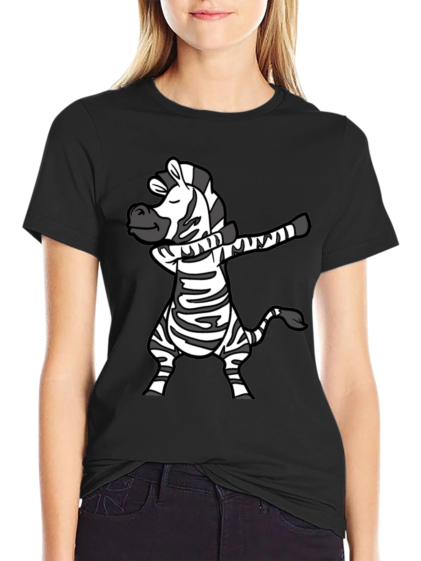Dabbing Zebra T-Shirt - Fun Cartoon Animal Tee