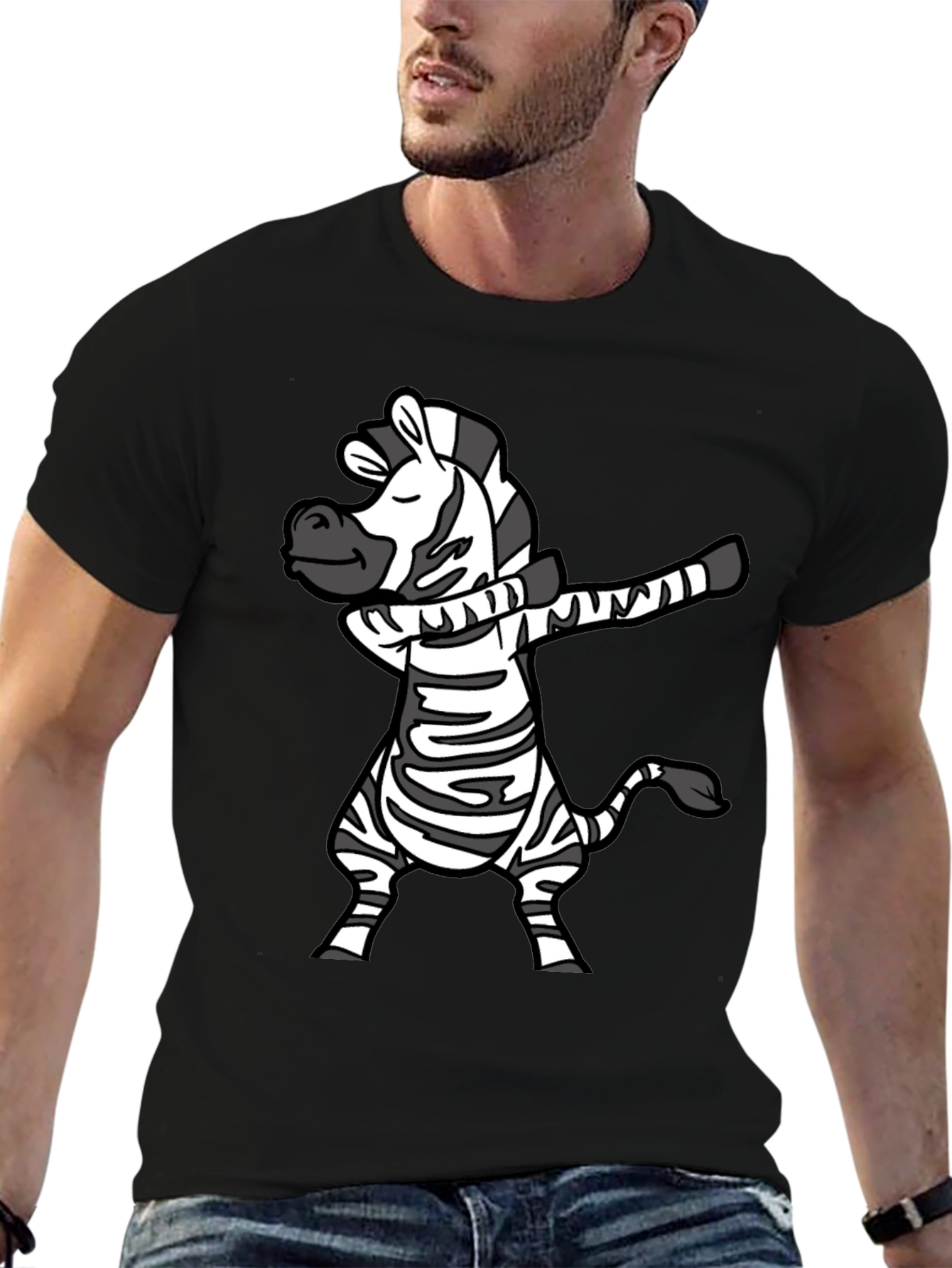 Dabbing Zebra T-Shirt - Fun Cartoon Animal Tee