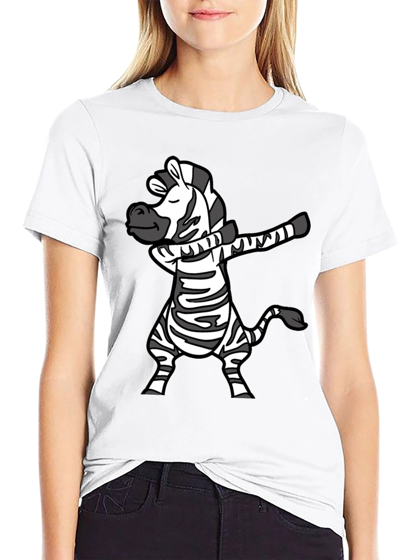 Dabbing Zebra T-Shirt - Fun Cartoon Animal Tee