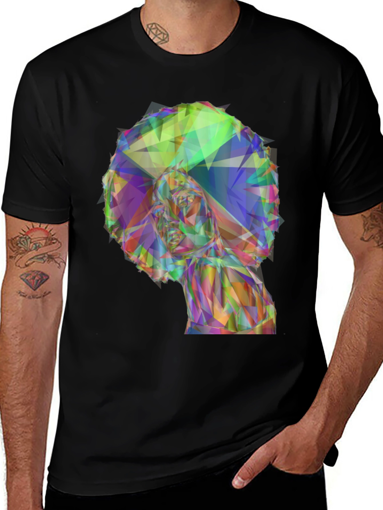 Geometric Afro Woman T-Shirt - Stylish Graphic Tee