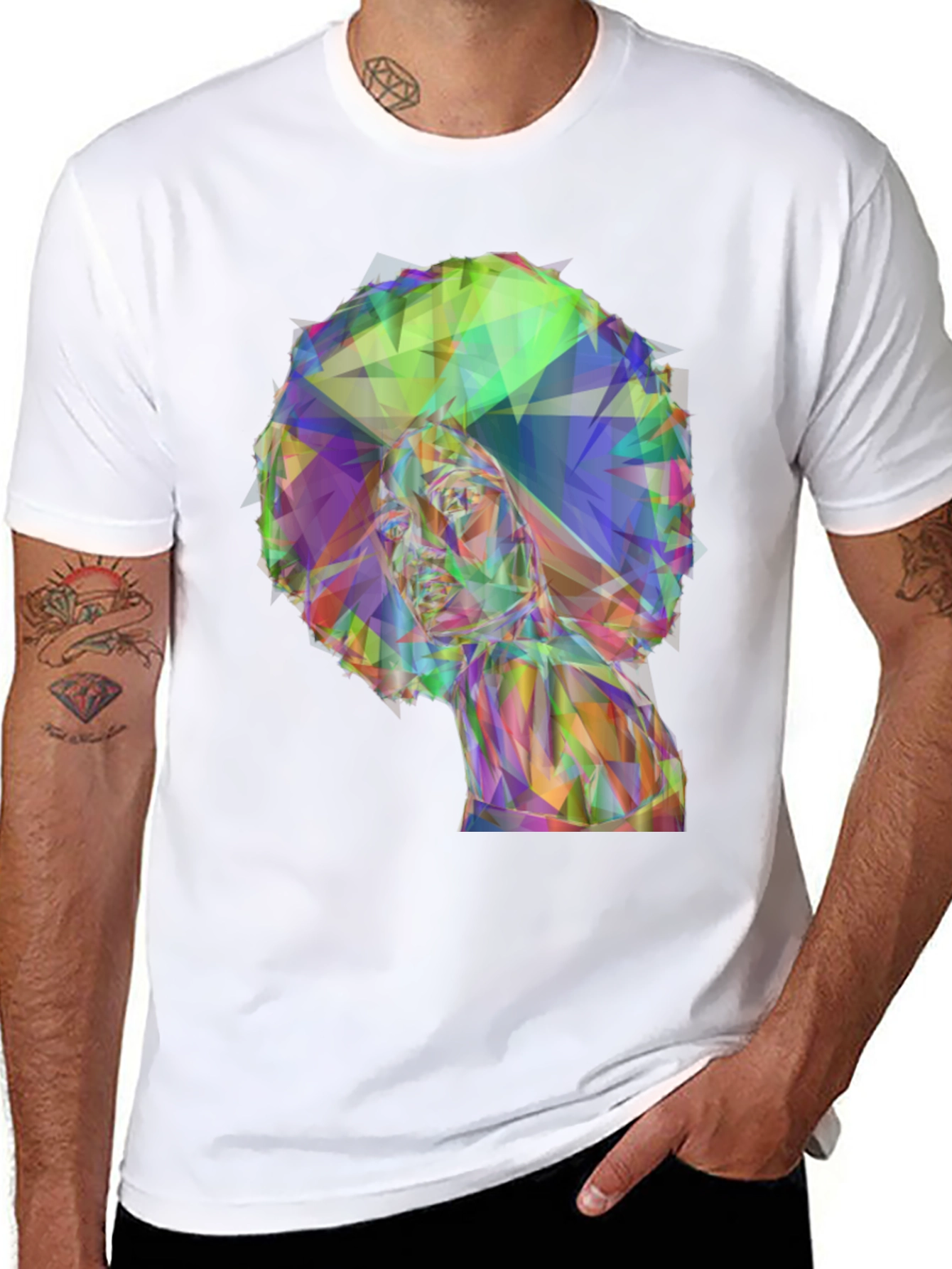 Geometric Afro Woman T-Shirt - Stylish Graphic Tee