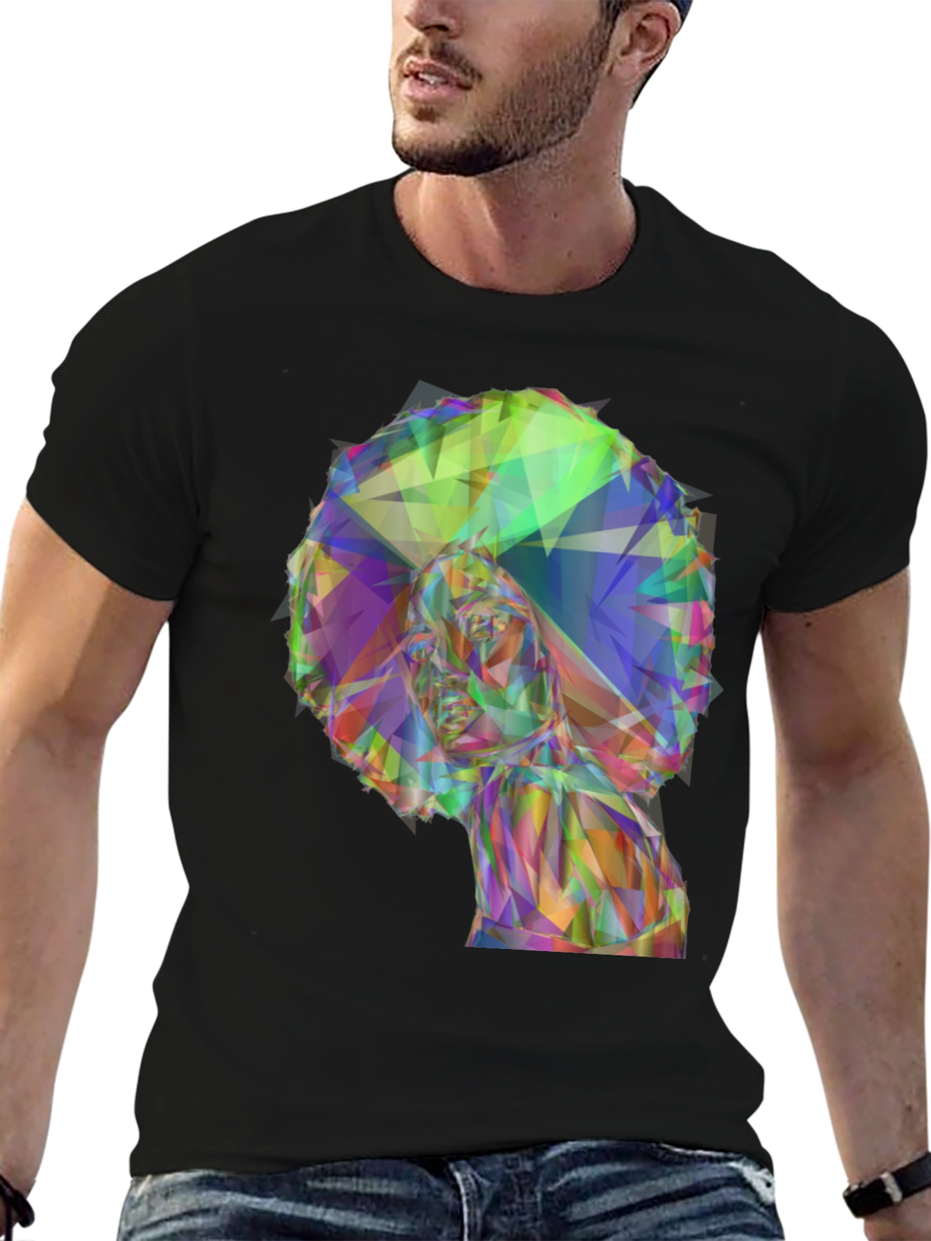 Geometric Afro Woman T-Shirt - Stylish Graphic Tee