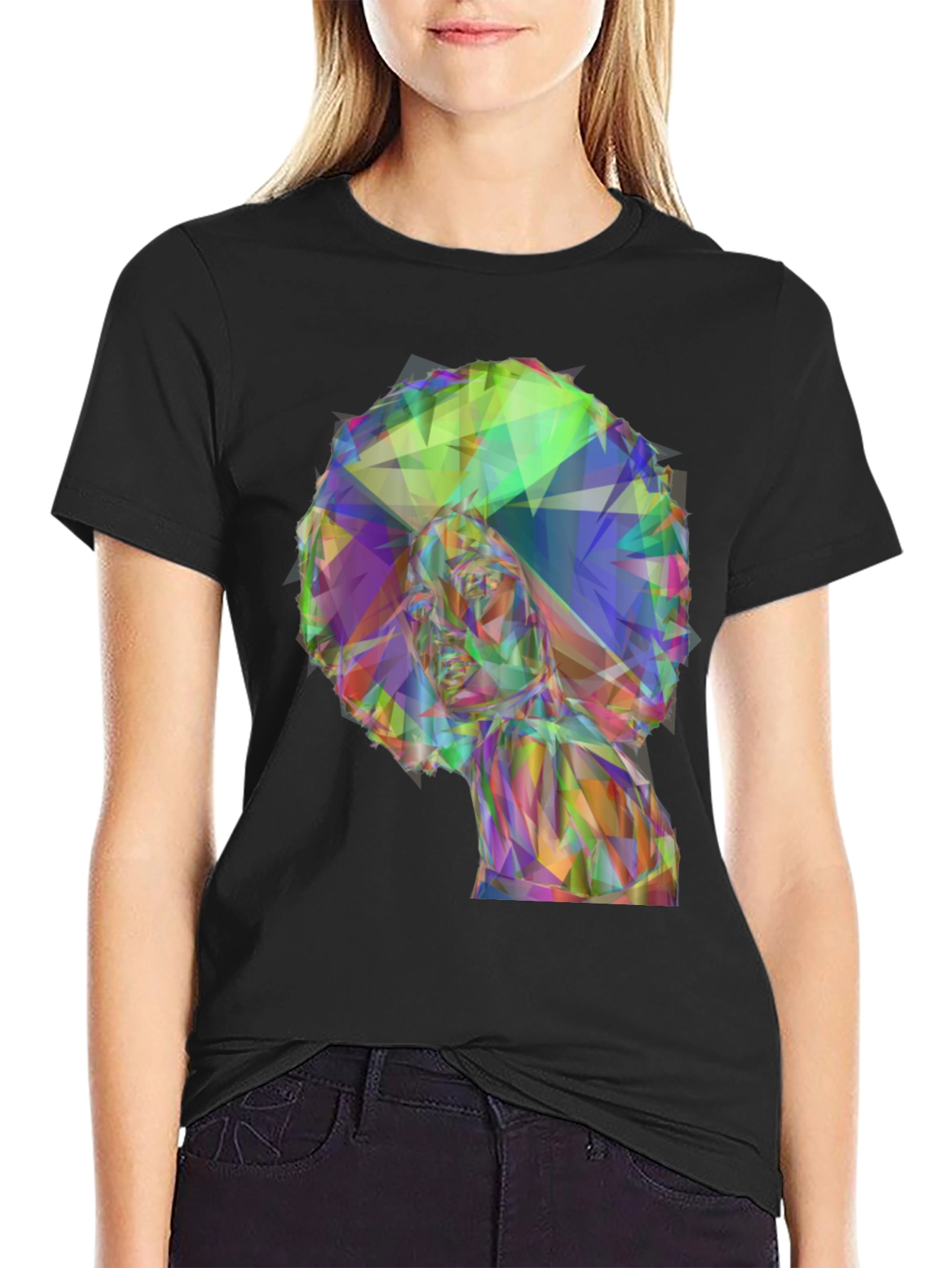 Geometric Afro Woman T-Shirt - Stylish Graphic Tee