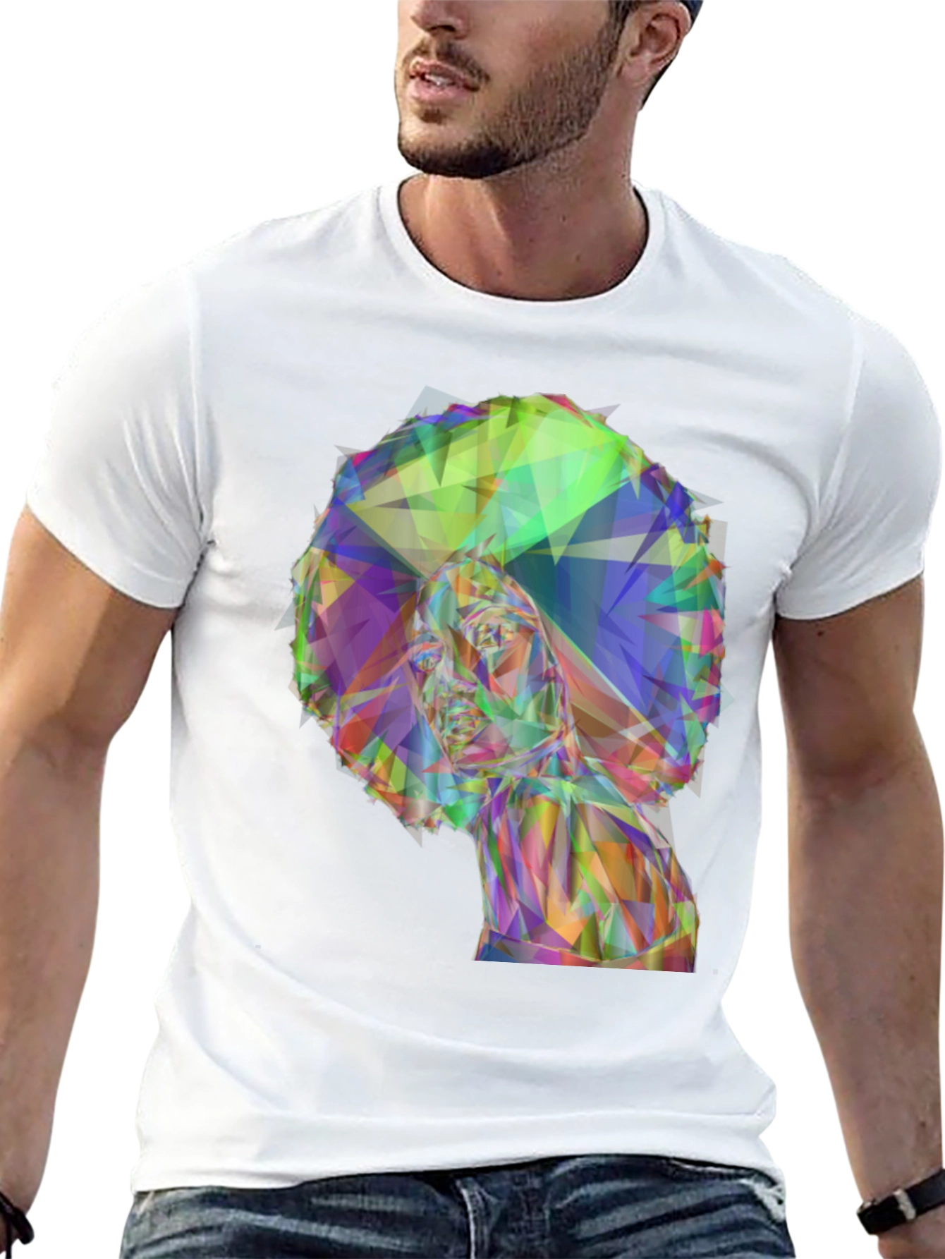 Geometric Afro Woman T-Shirt - Stylish Graphic Tee