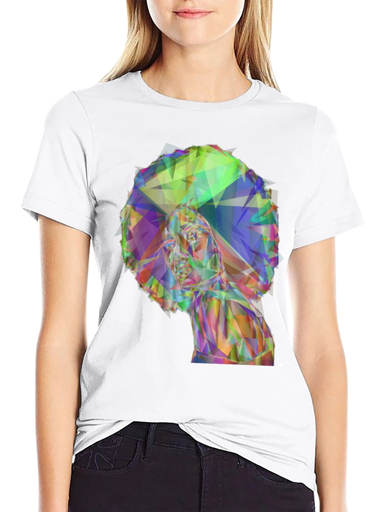 Geometric Afro Woman T-Shirt - Stylish Graphic Tee