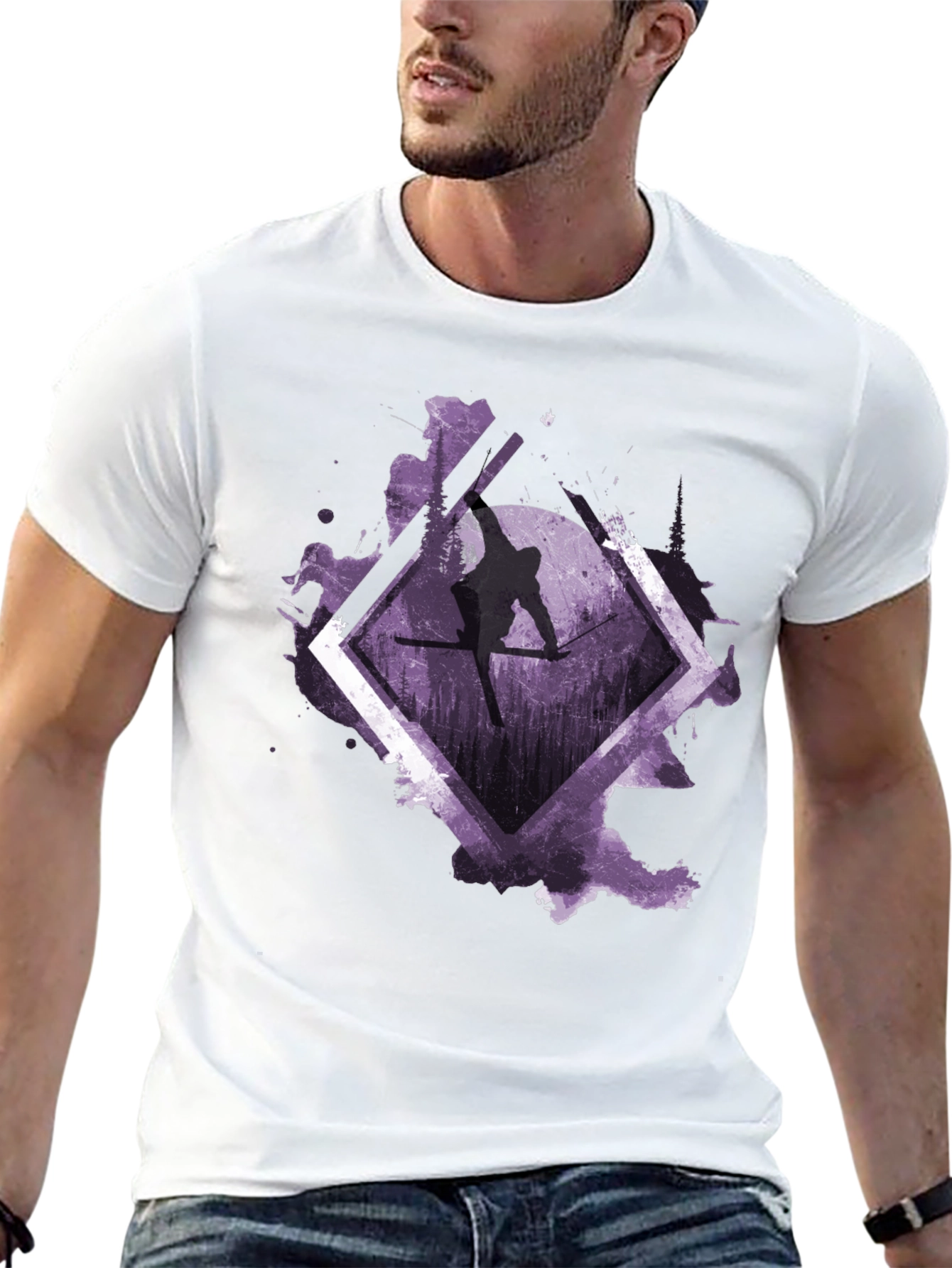 Skiing Silhouette Graphic Tee