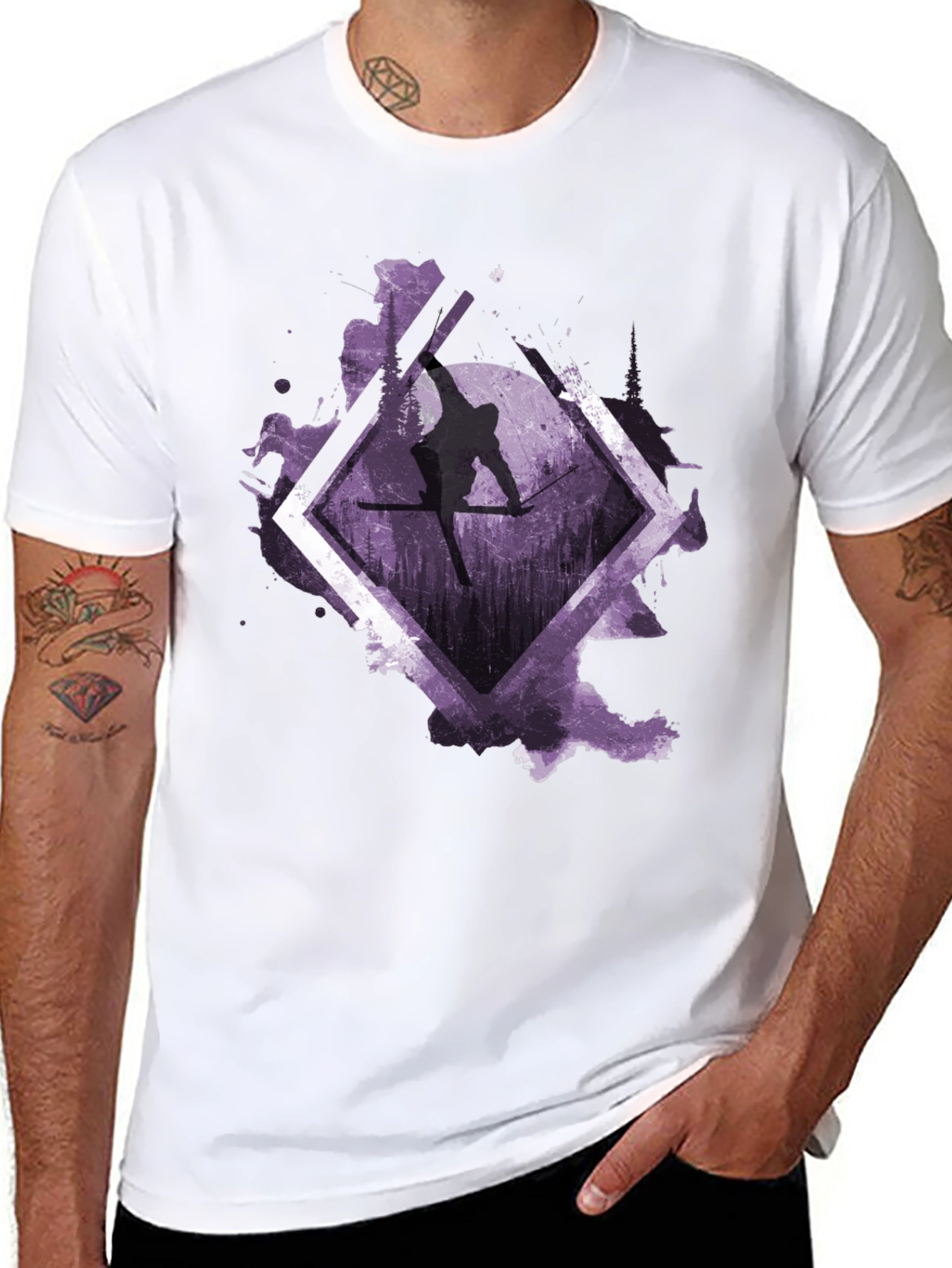 Skiing Silhouette Graphic Tee