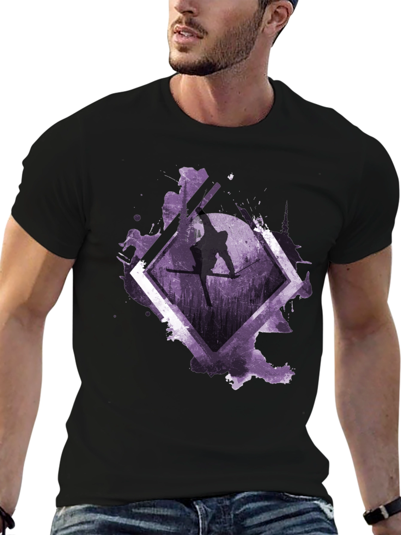 Skiing Silhouette Graphic Tee