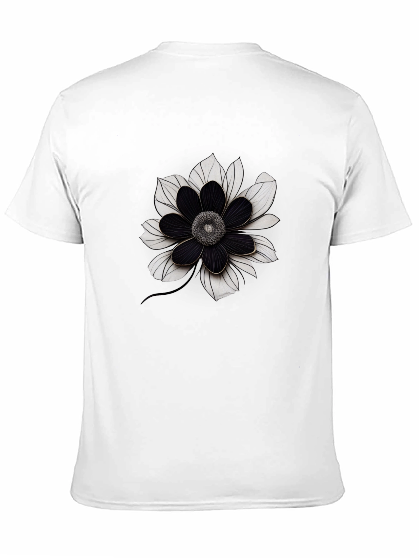 Black Flower Graphic Tee - Modern Style