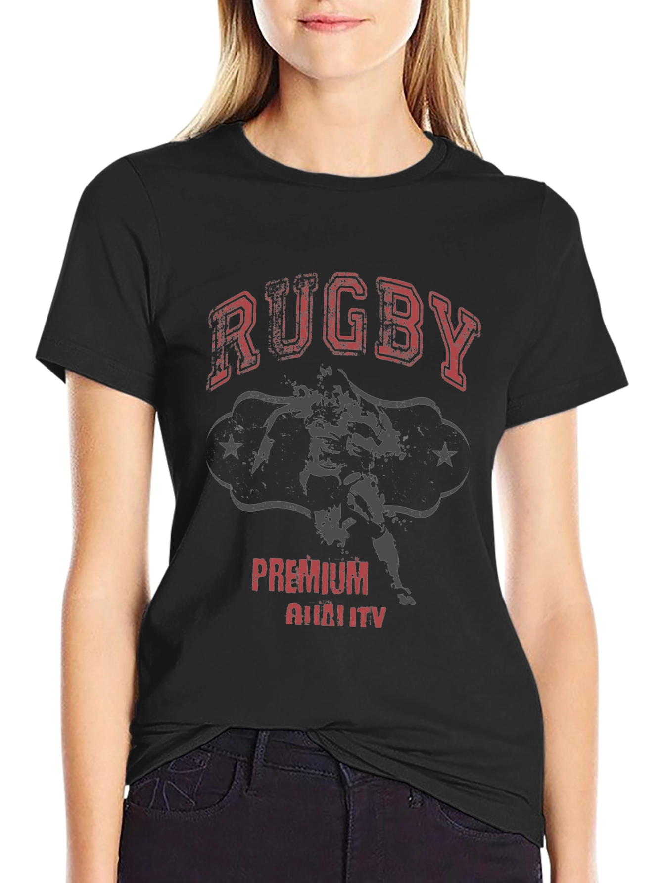 Rugby Premium Quality Black T-Shirt