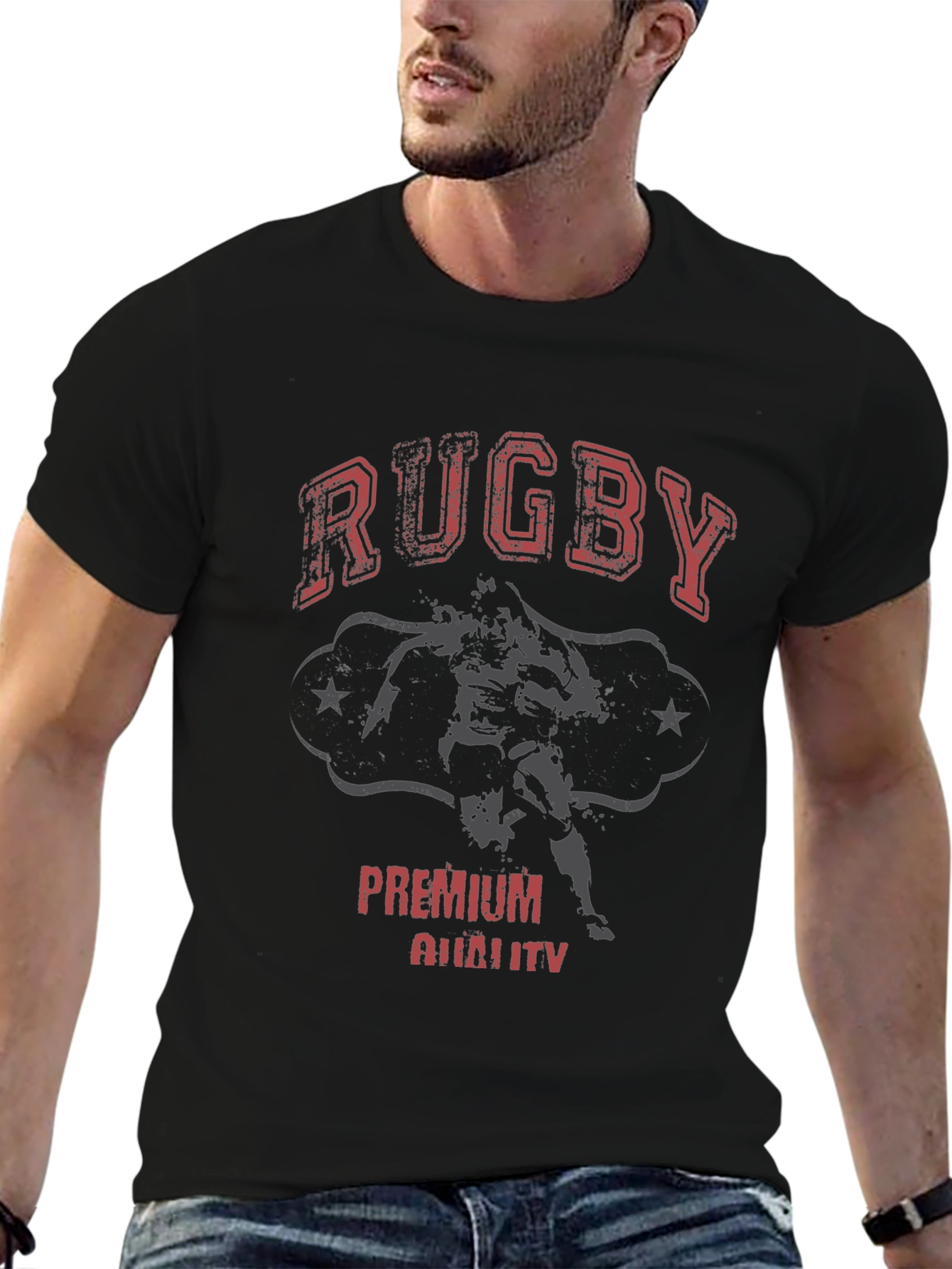 Rugby Premium Quality Black T-Shirt