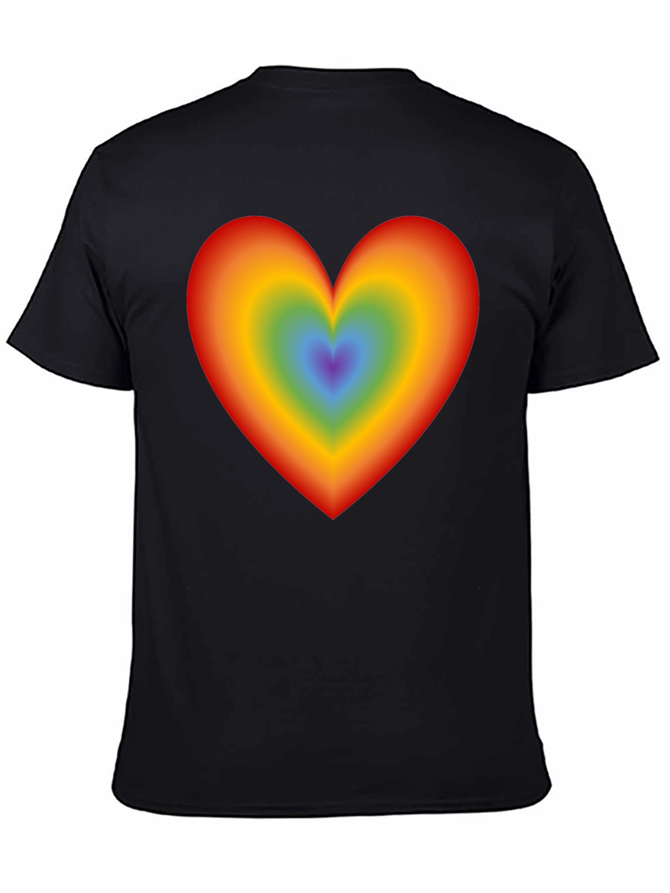 Rainbow Heart Graphic Black T-Shirt