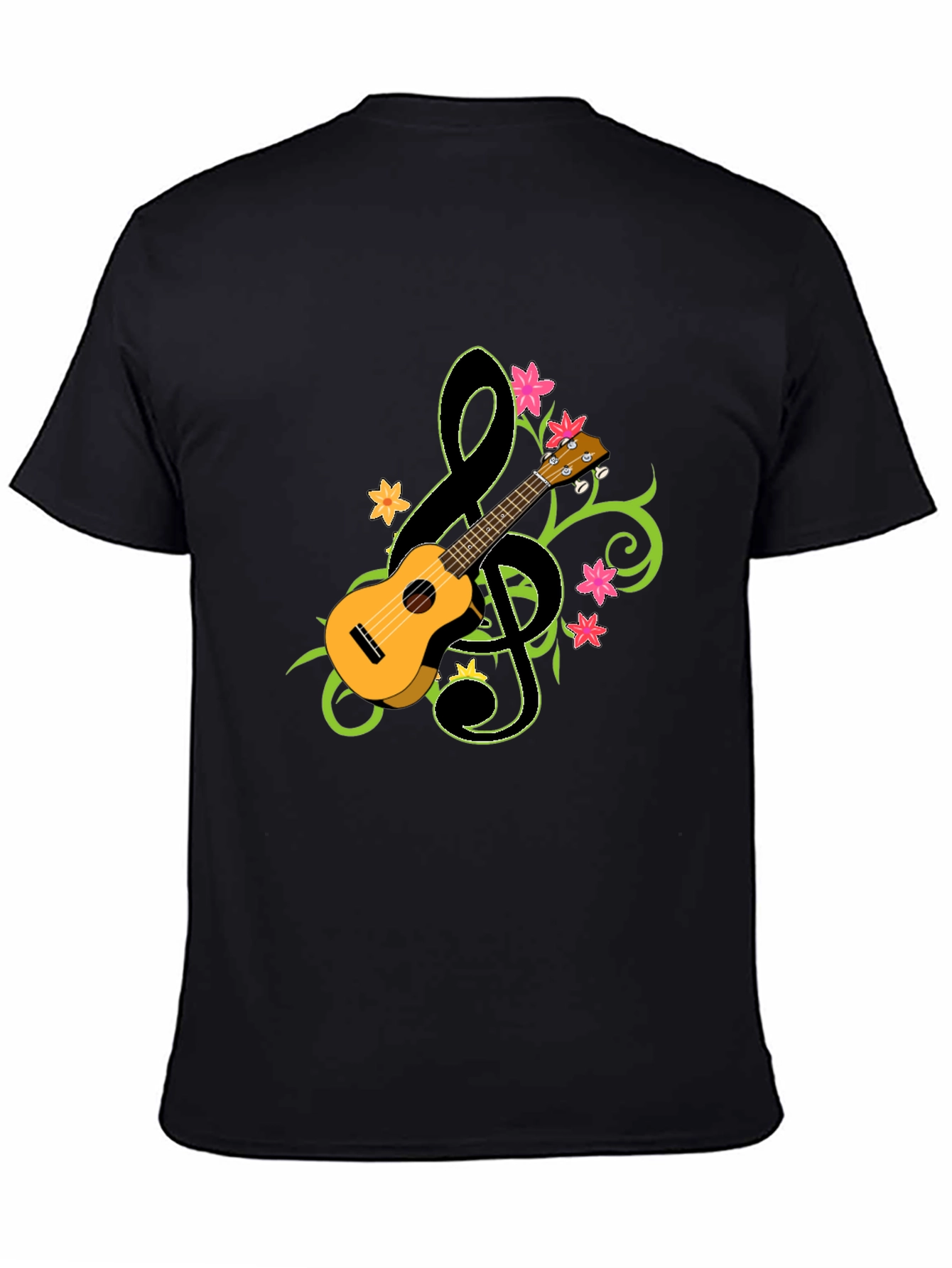 Ukulele Treble Clef Graphic T-Shirt - Musical Style