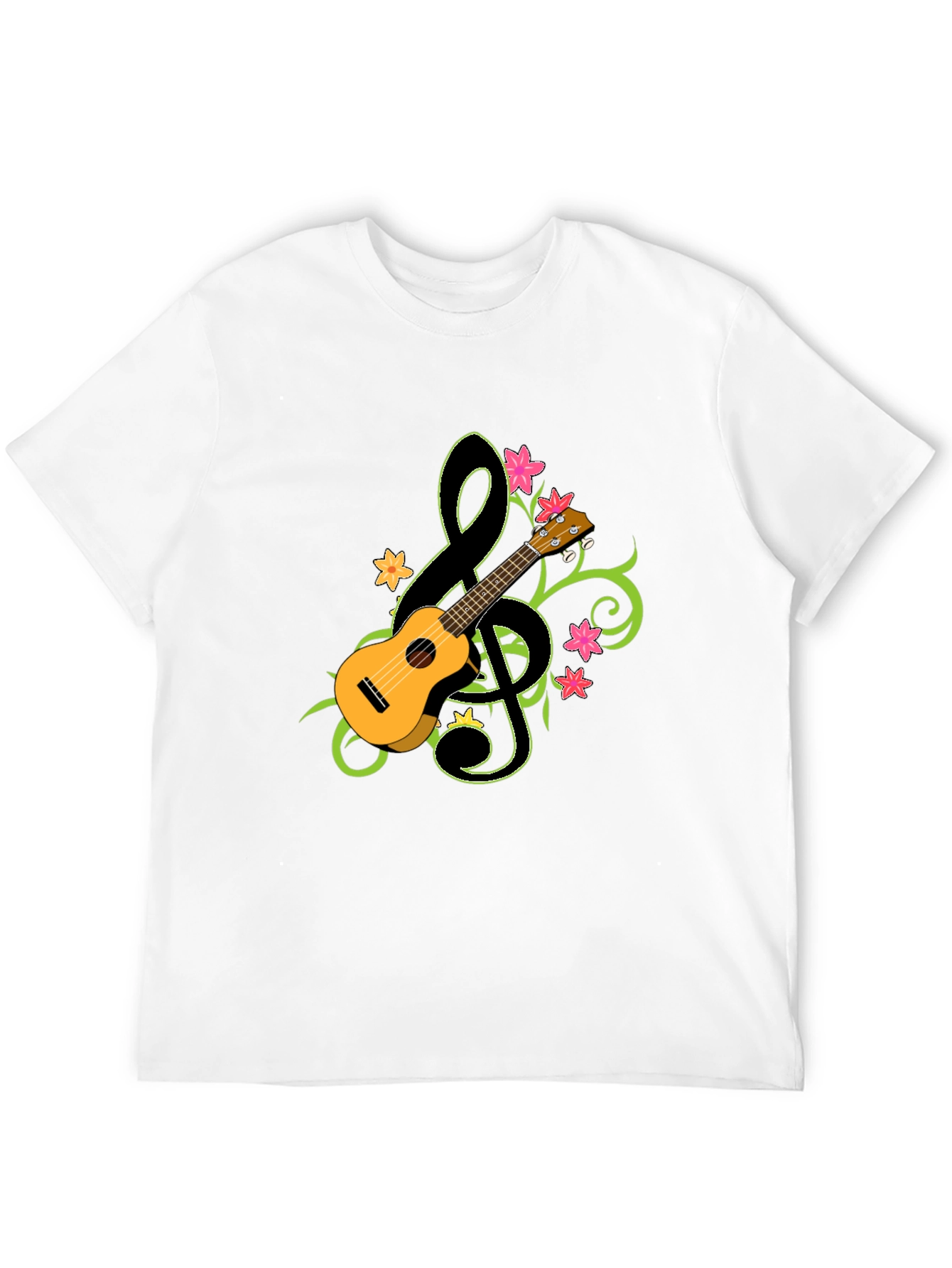 Ukulele Treble Clef Graphic T-Shirt - Musical Style