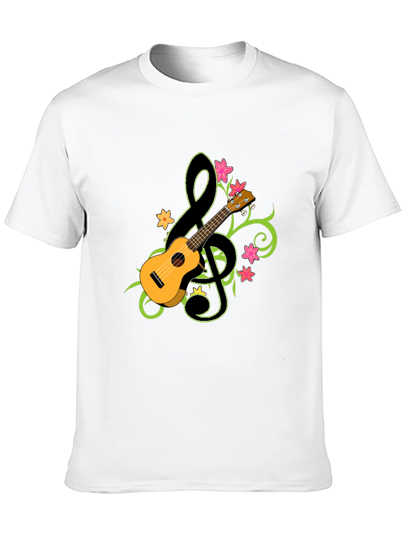 Ukulele Treble Clef Graphic T-Shirt - Musical Style