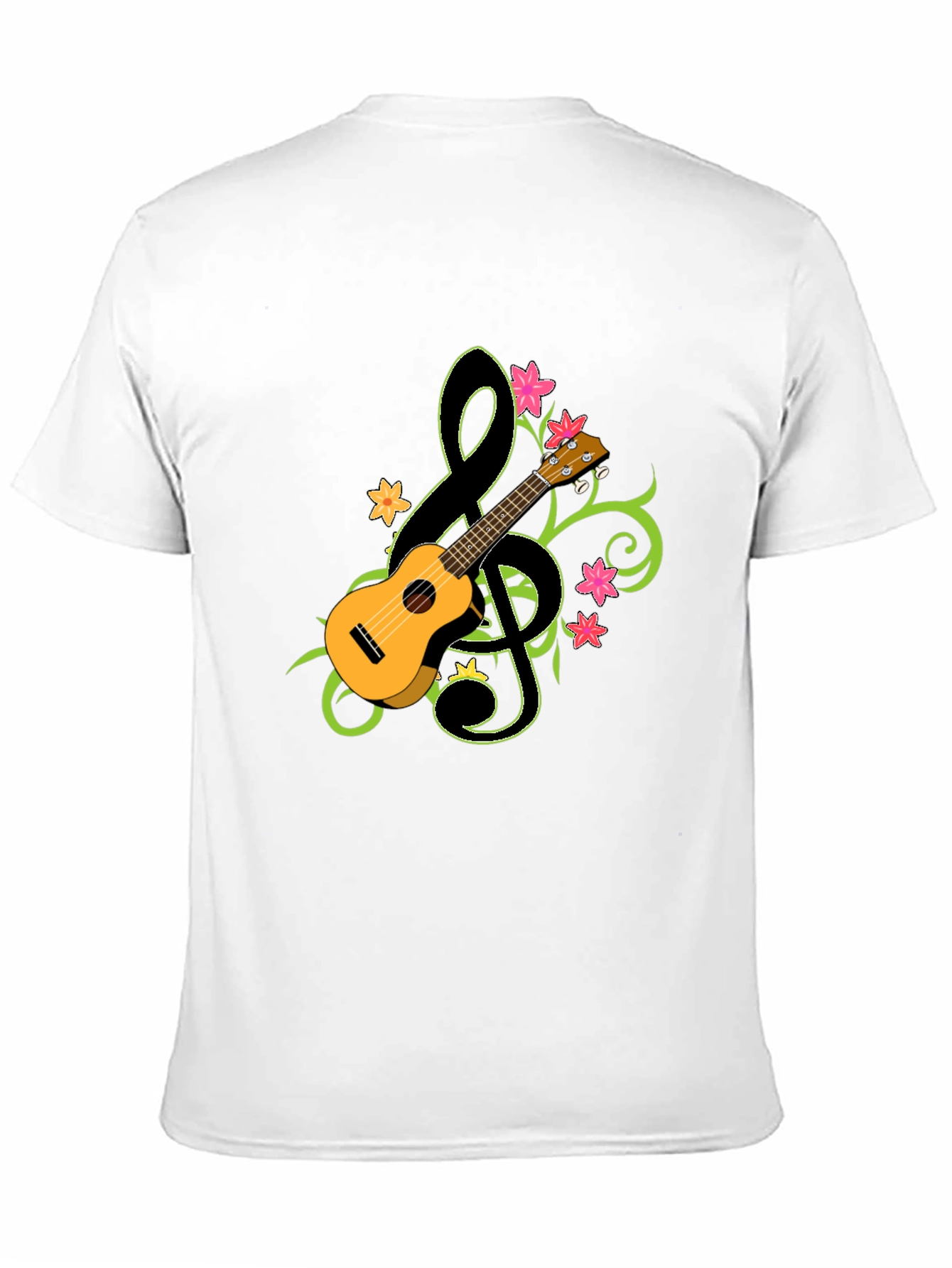 Ukulele Treble Clef Graphic T-Shirt - Musical Style
