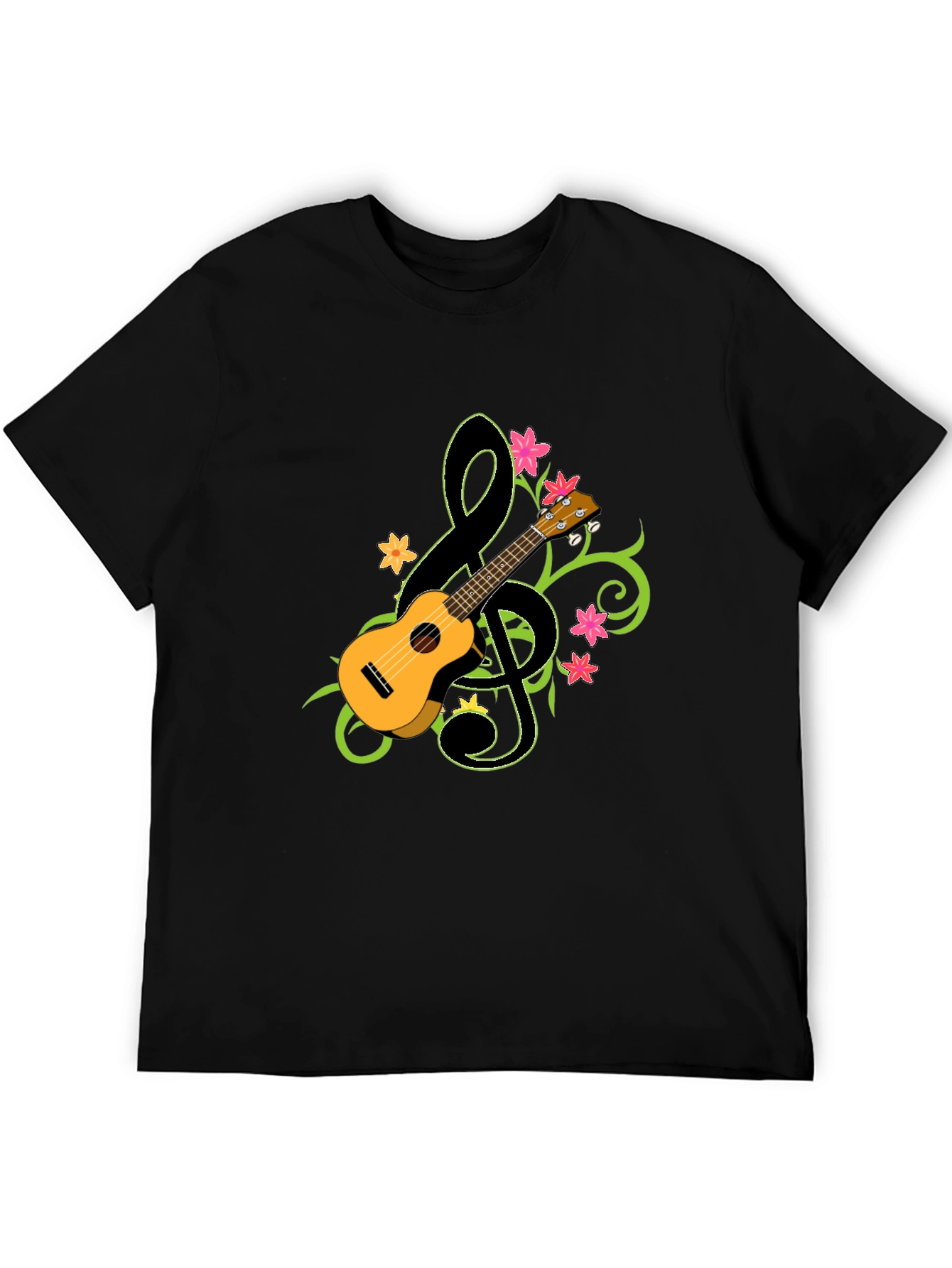 Ukulele Treble Clef Graphic T-Shirt - Musical Style