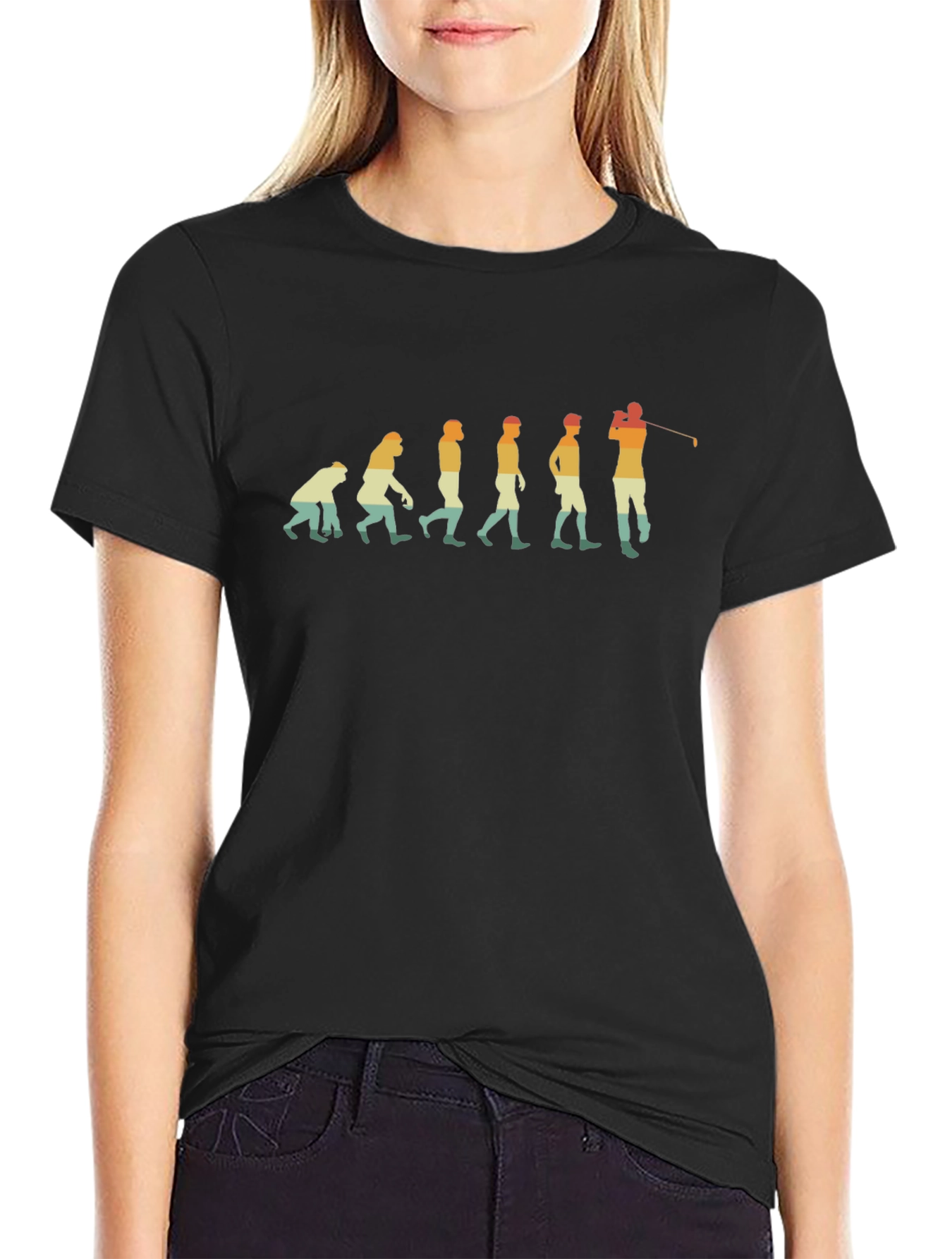 Evolution of Golf T-Shirt - Black Tee