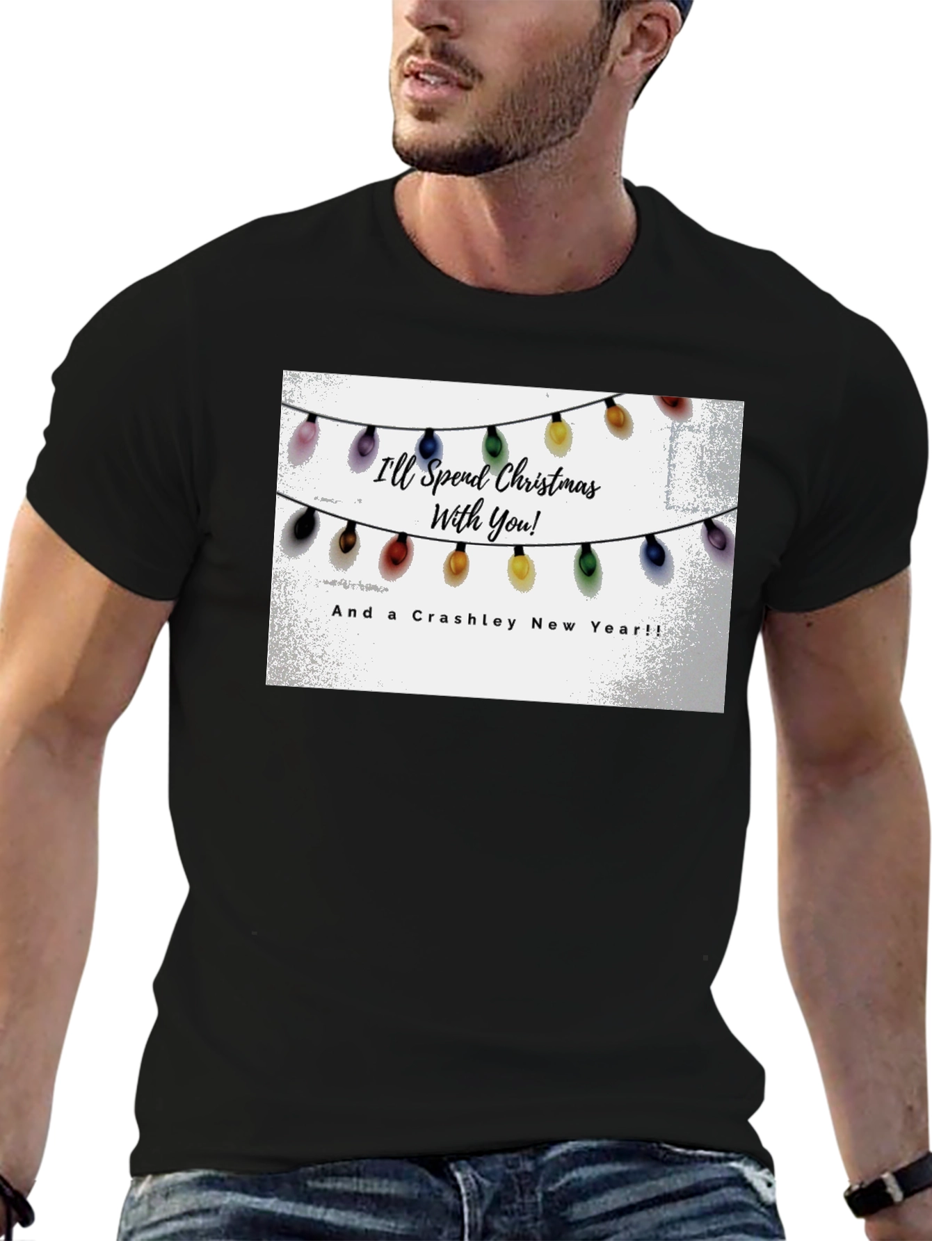 Crashley New Year Christmas Lights Graphic T-Shirt