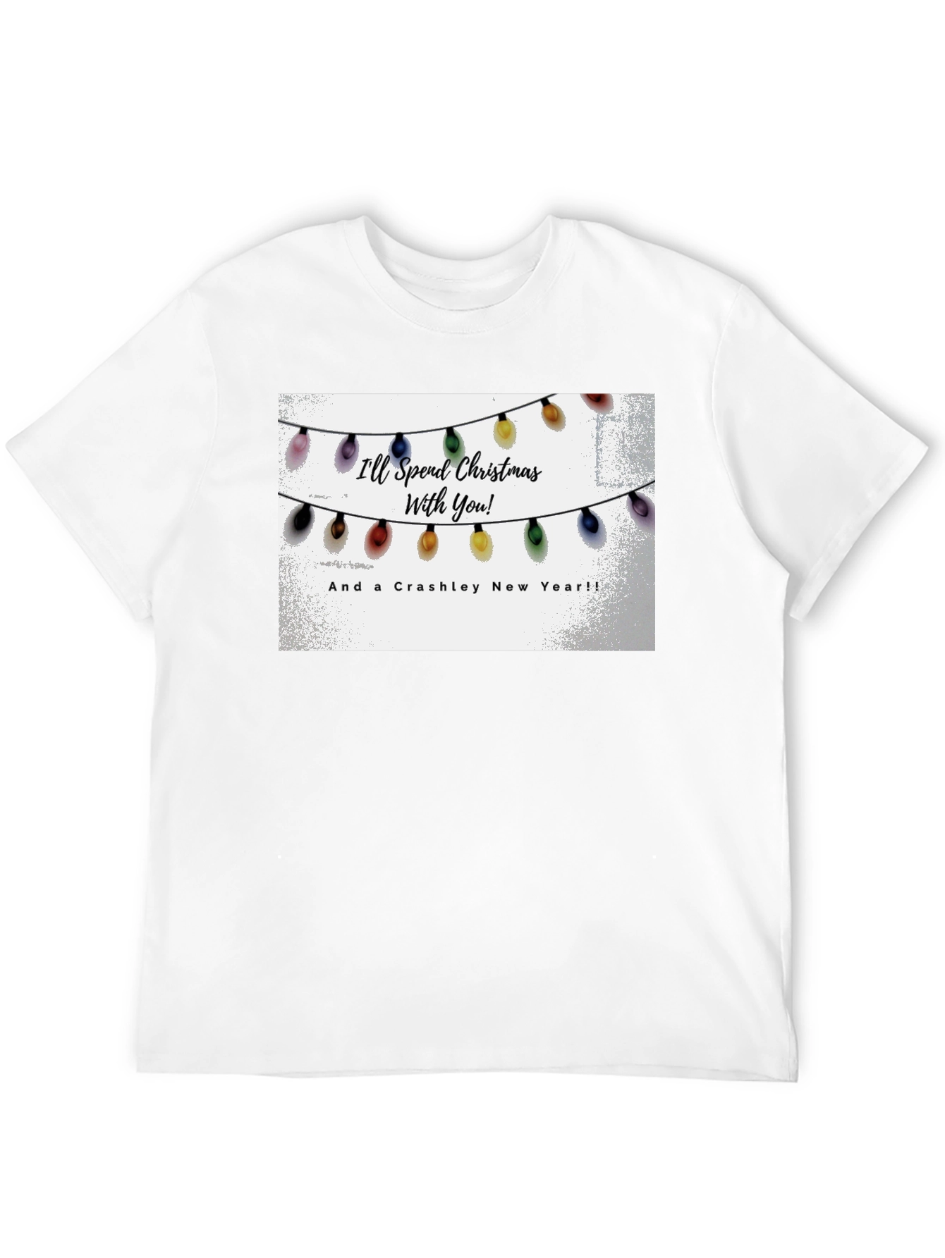 Crashley New Year Christmas Lights Graphic T-Shirt