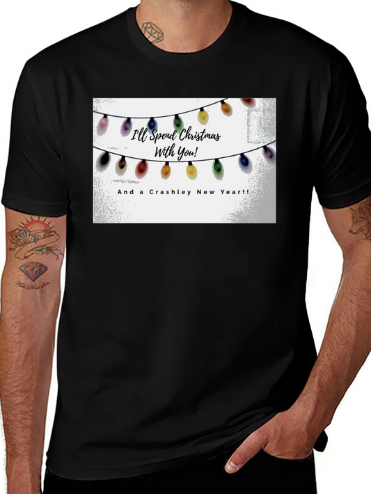 Crashley New Year Christmas Lights Graphic T-Shirt