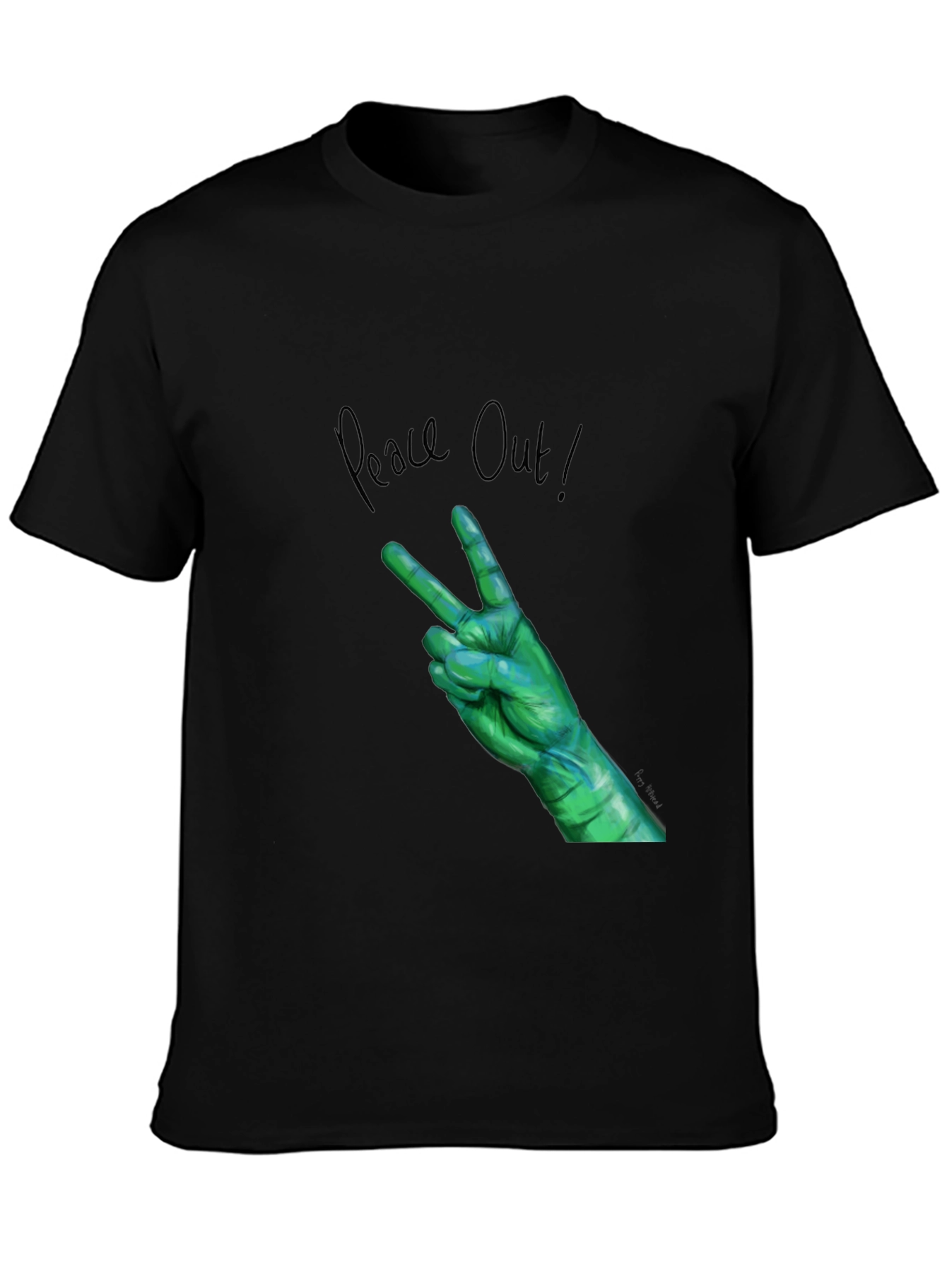 Peace Out Green Hand Graphic Tee