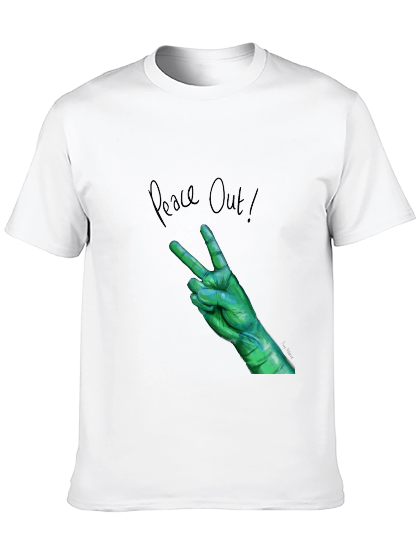 Peace Out Green Hand Graphic Tee