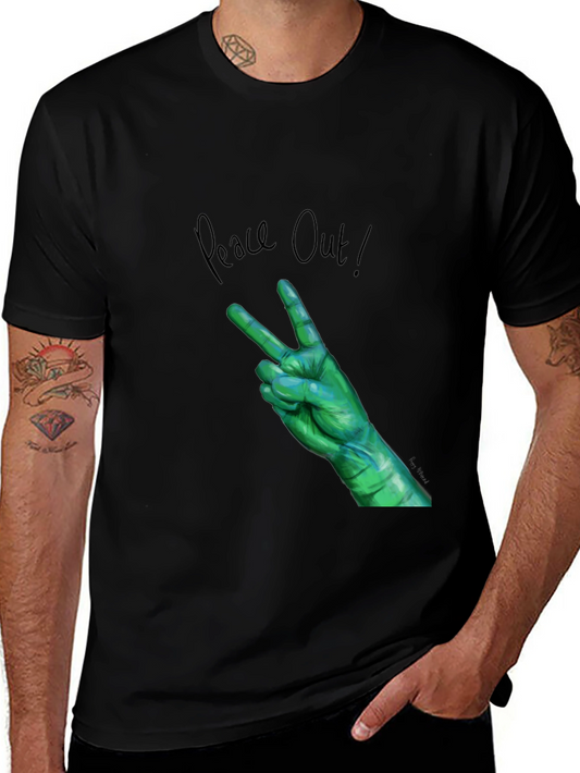 Peace Out Green Hand Graphic Tee