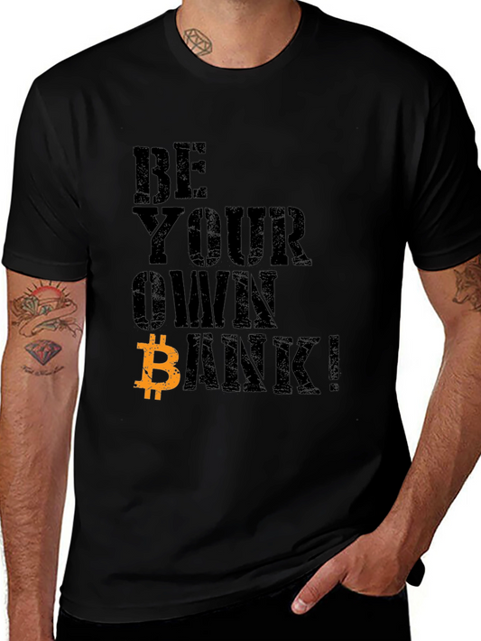 Bitcoin T-Shirt - Be Your Own Bank - Black Crypto Tee