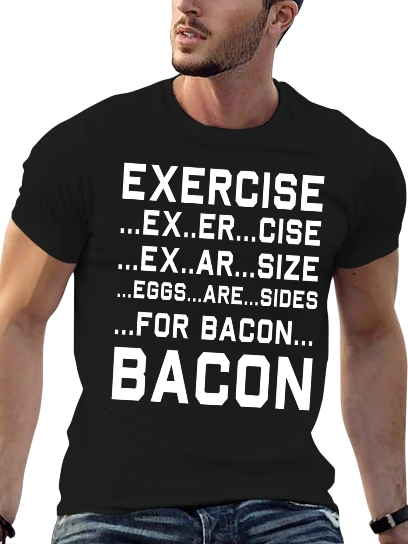 Funny Exercise Bacon T-Shirt