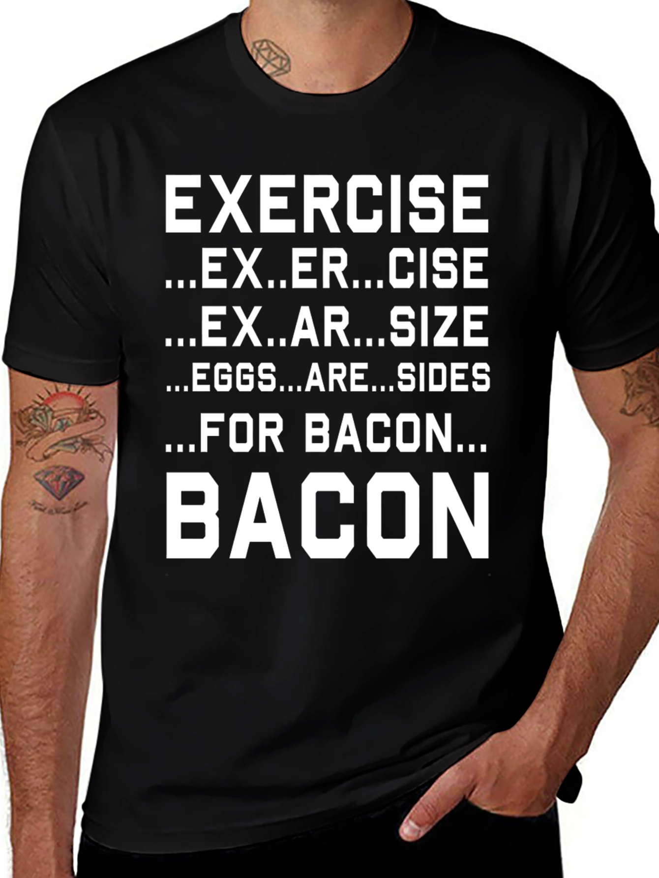 Funny Exercise Bacon T-Shirt