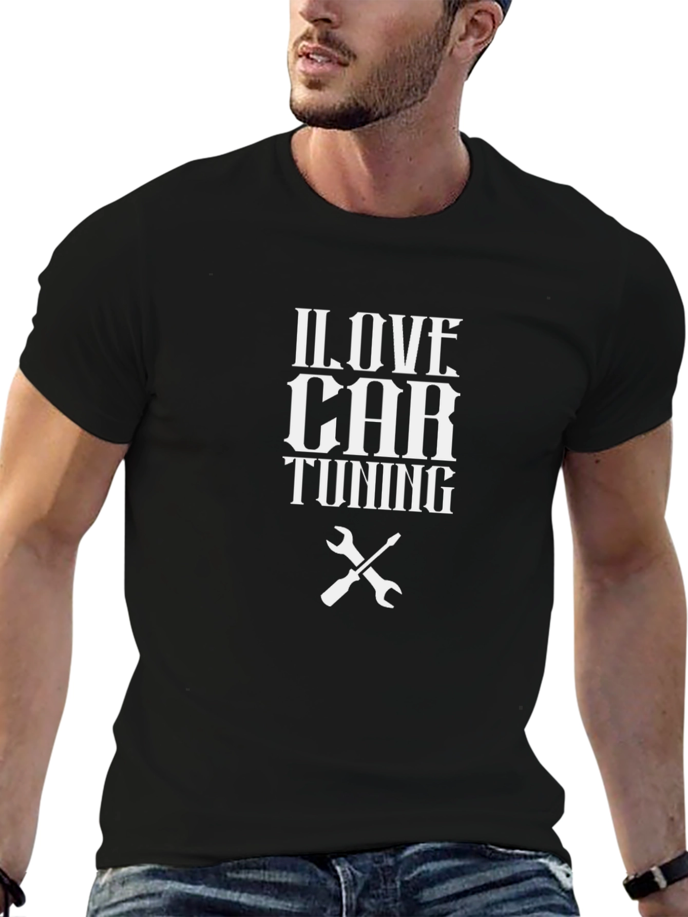 I Love Car Tuning Black T-Shirt