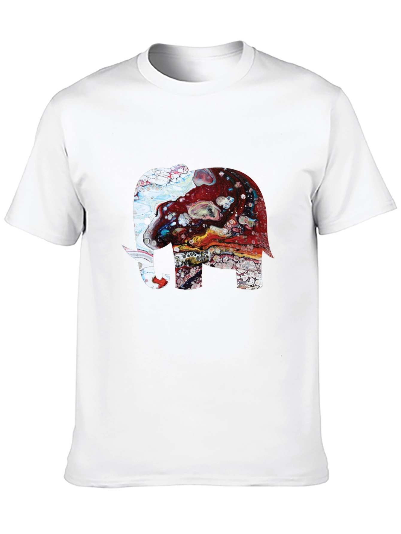 Elephant Art Print Graphic Tee - Mens Black T-Shirt