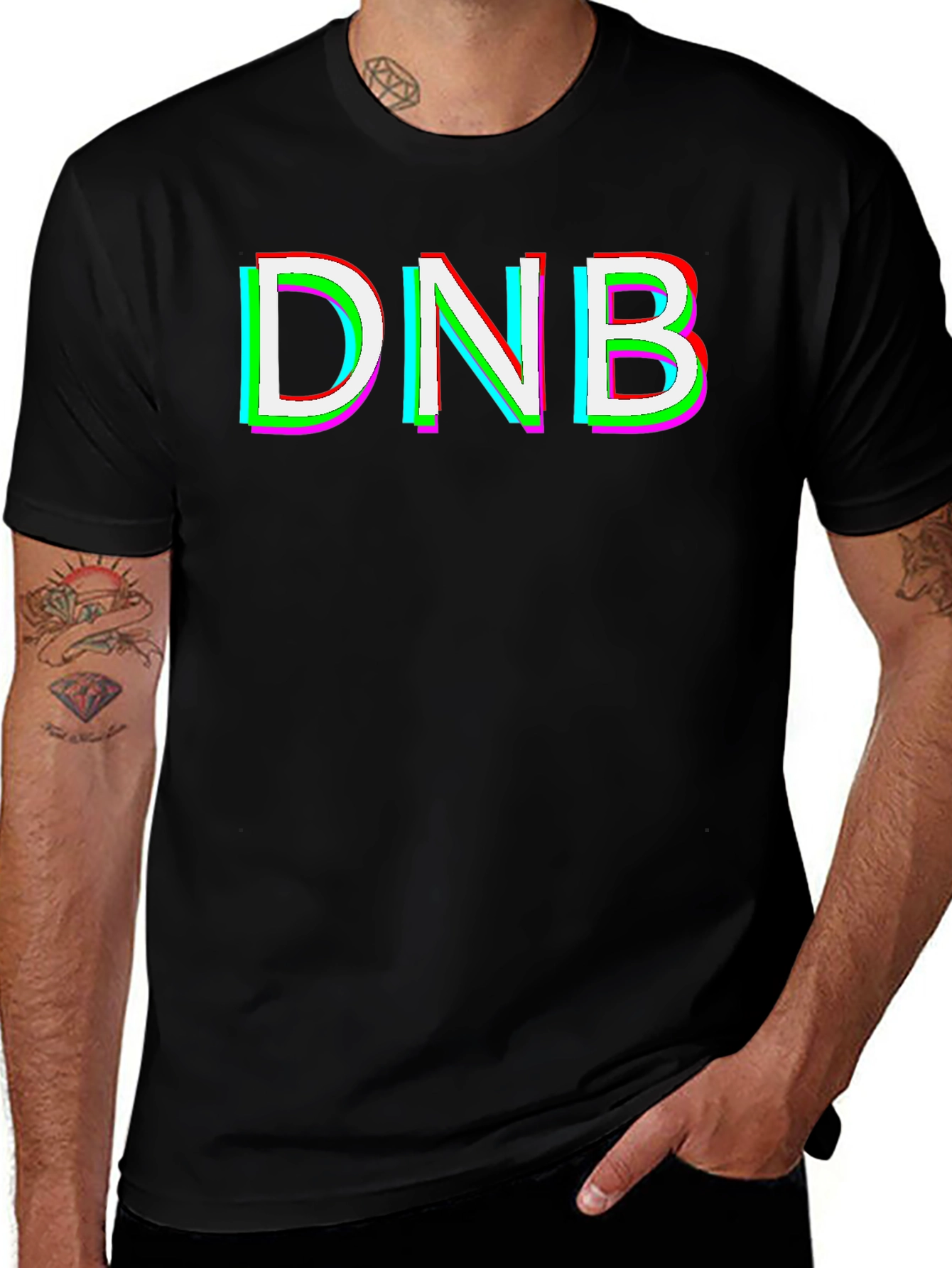 DNB Glitch Graphic T-Shirt - Black